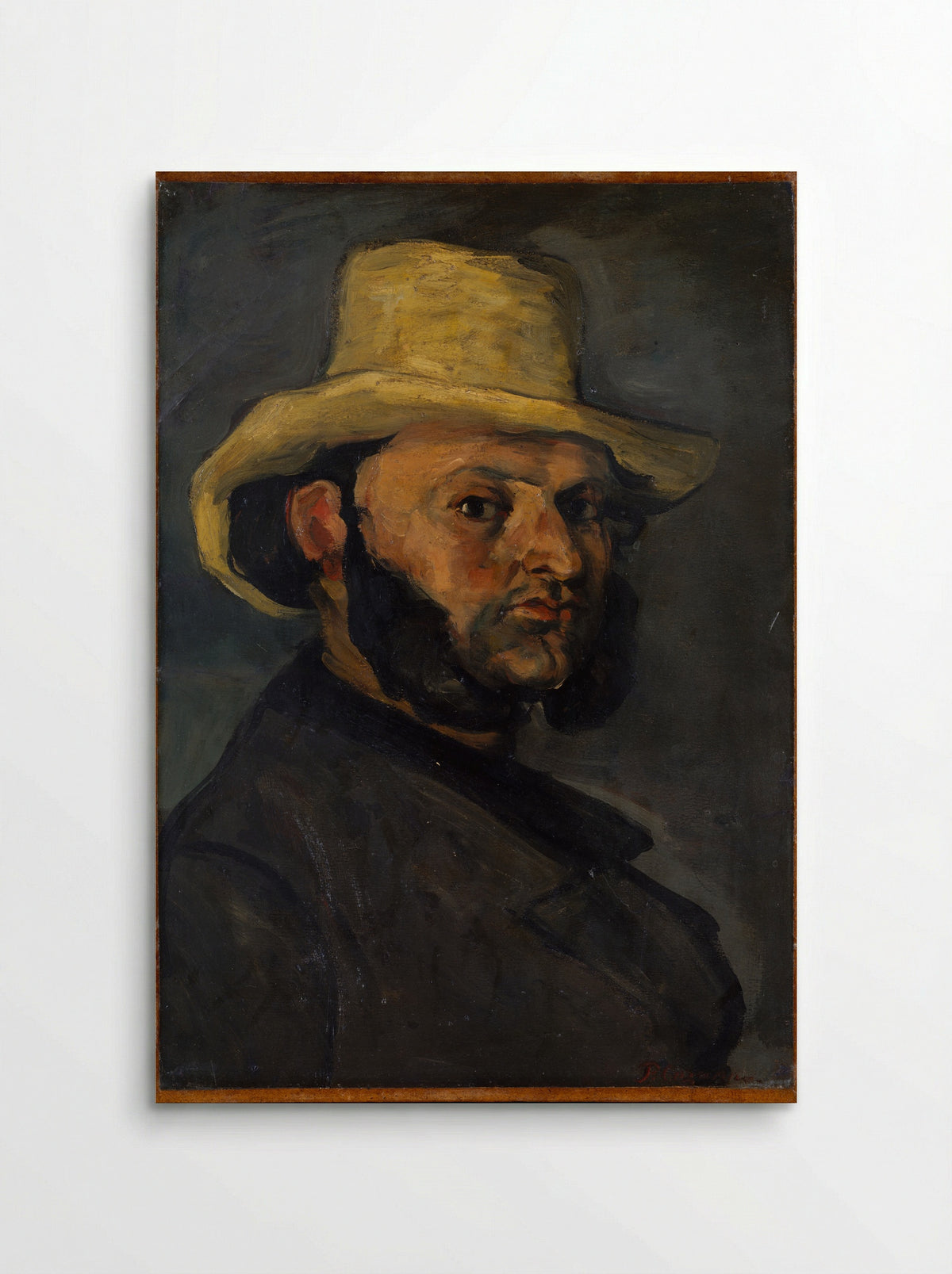 Gustave Boyer in a Straw Hat - Paul Cézanne - Poster