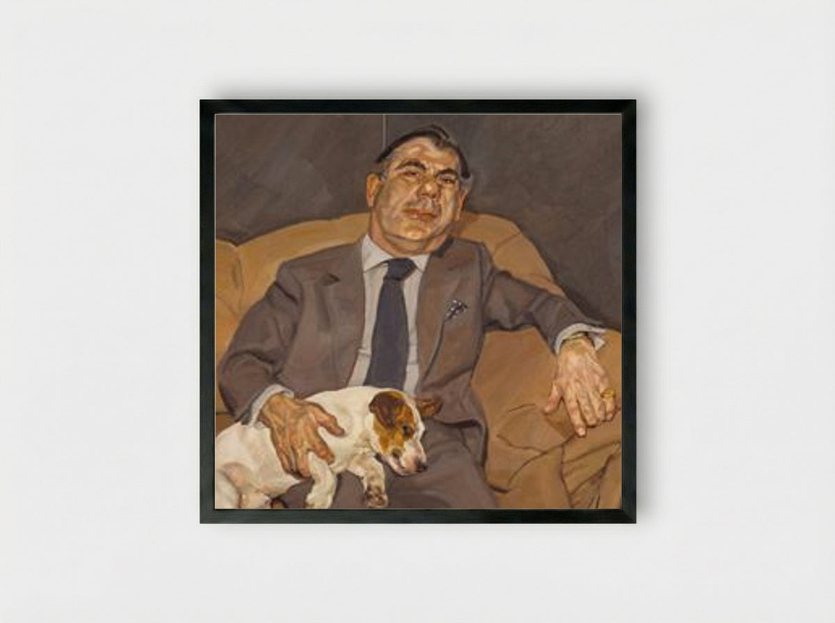 Guy and Speck - Lucian Freud - Framed Print Black