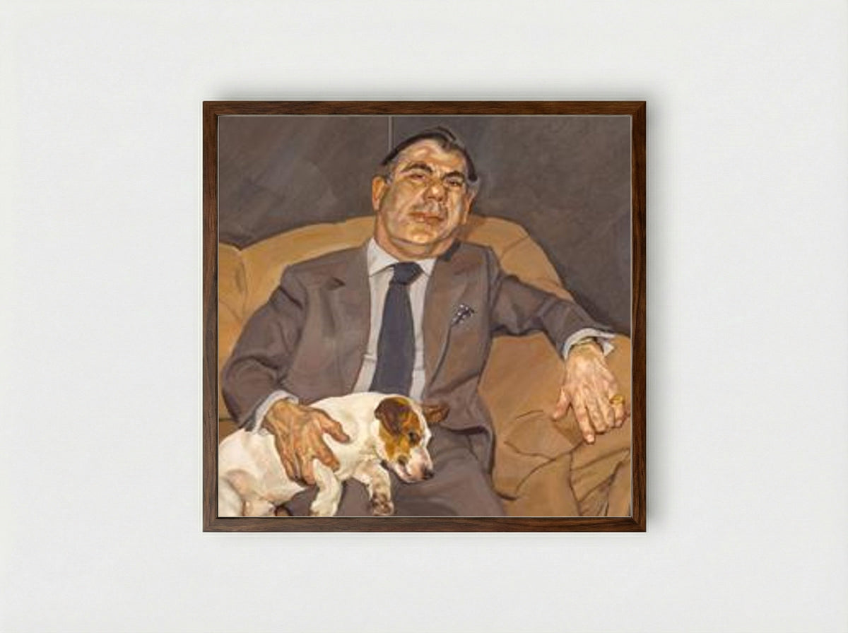 Guy and Speck - Lucian Freud - Framed Print Dark Wood