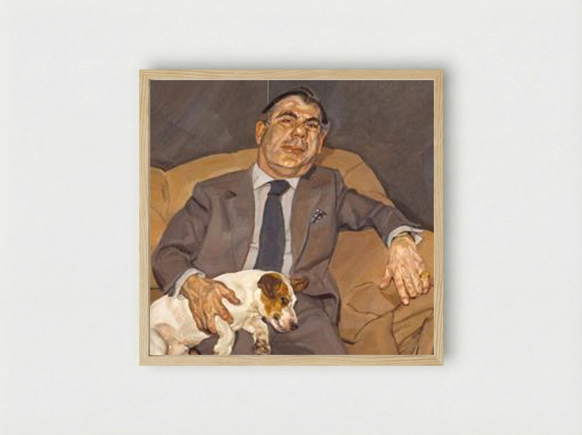 Guy and Speck - Lucian Freud - Framed Print Wood