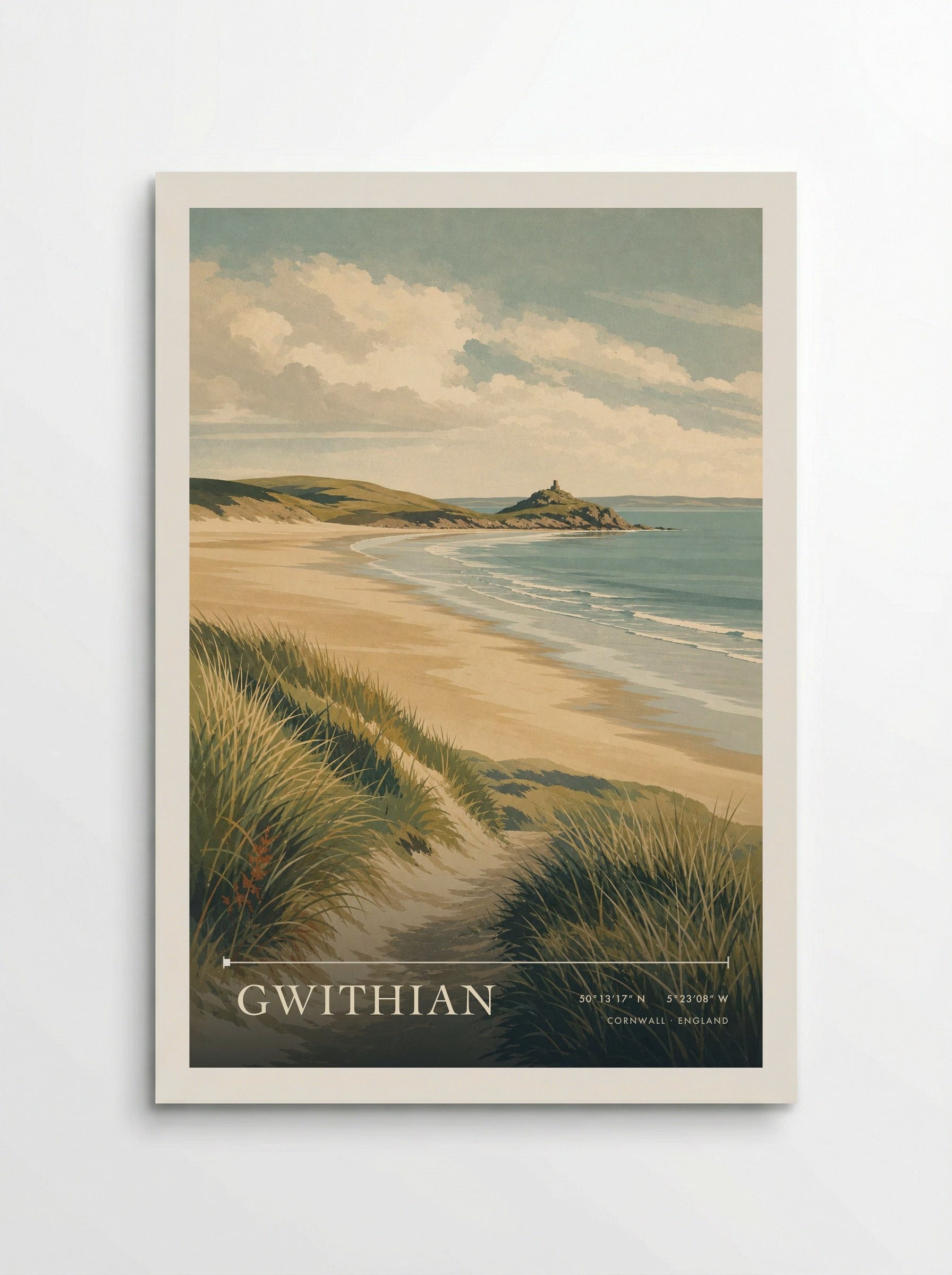 Gwithian Cornwall England Travel Poster - Poster