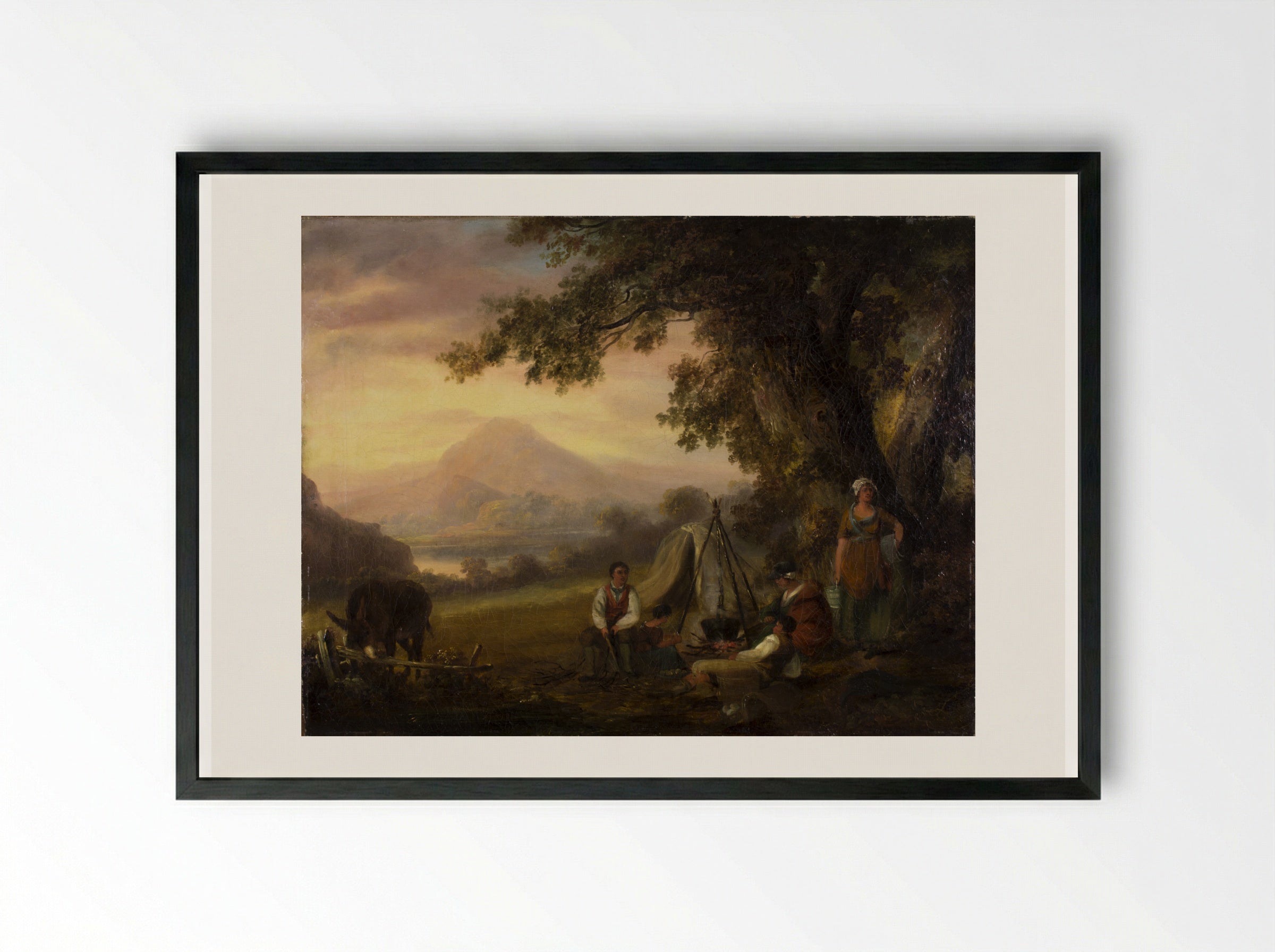 Gypsy Encampment - George Morland - Framed Print Black