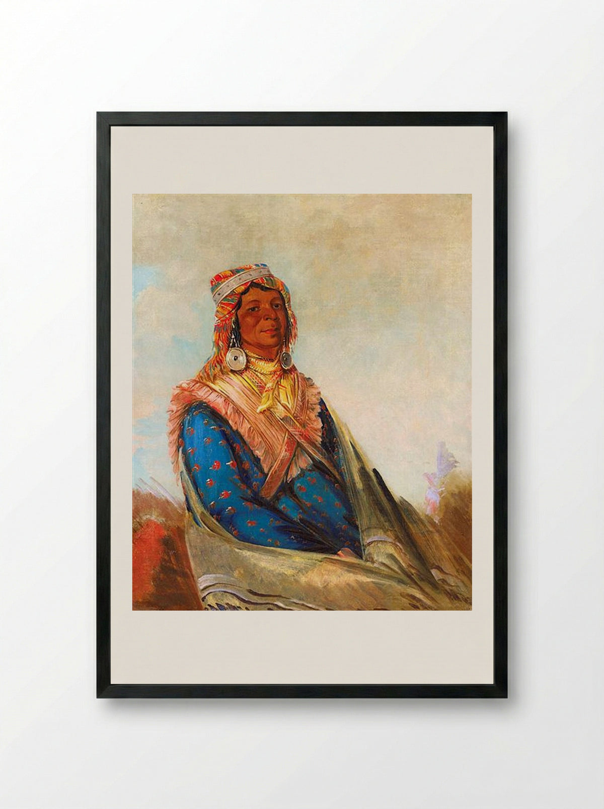 Hól-te-mál-te-téz-te-néek-ee, Sam Perryman (Creek Chief) - George Catlin - Framed Print Black