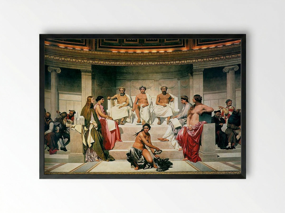 Hémicycle (Central Section) - Paul Delaroche - Framed Print Black