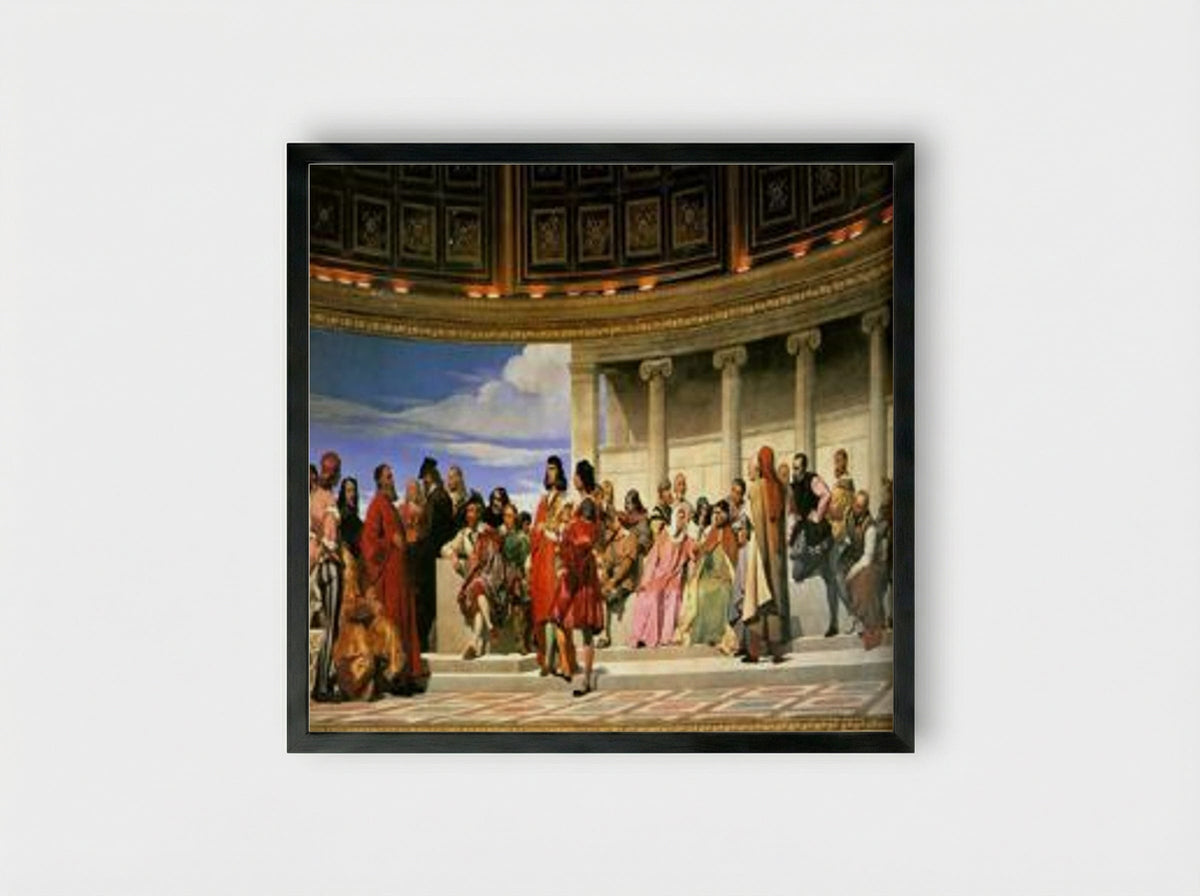Hémicycle (Section 2) - Paul Delaroche - Framed Print Black