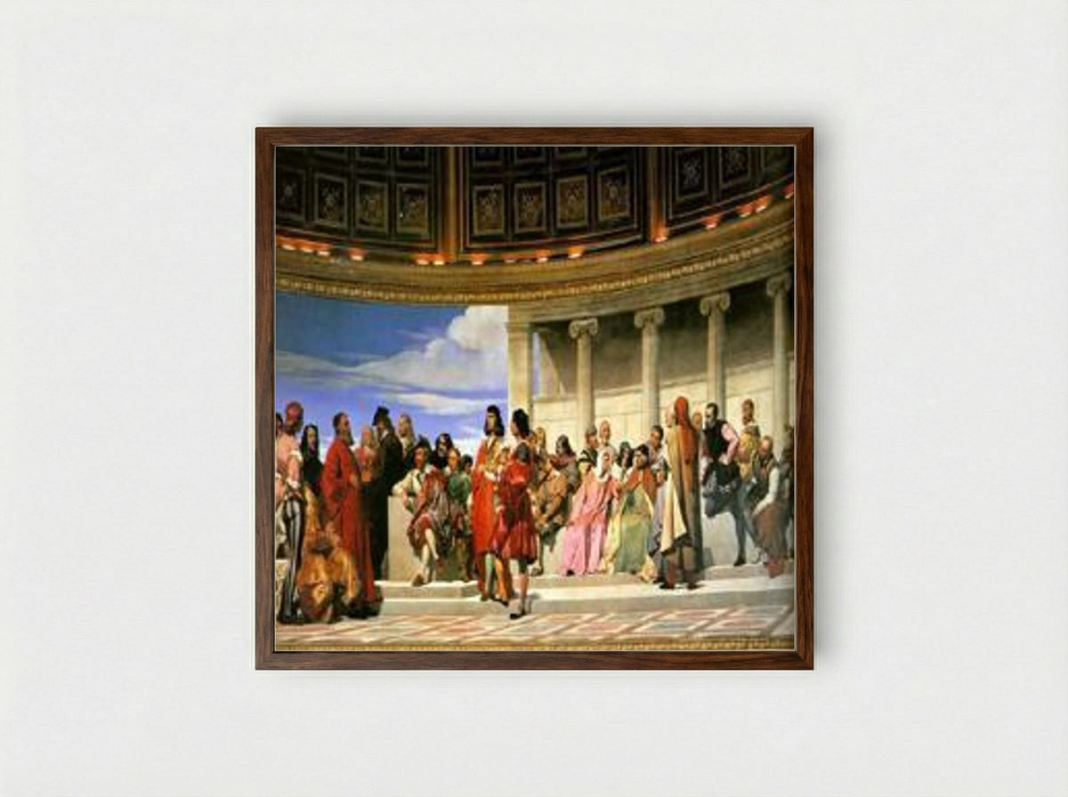 Hémicycle (Section 2) - Paul Delaroche - Framed Print Dark Wood