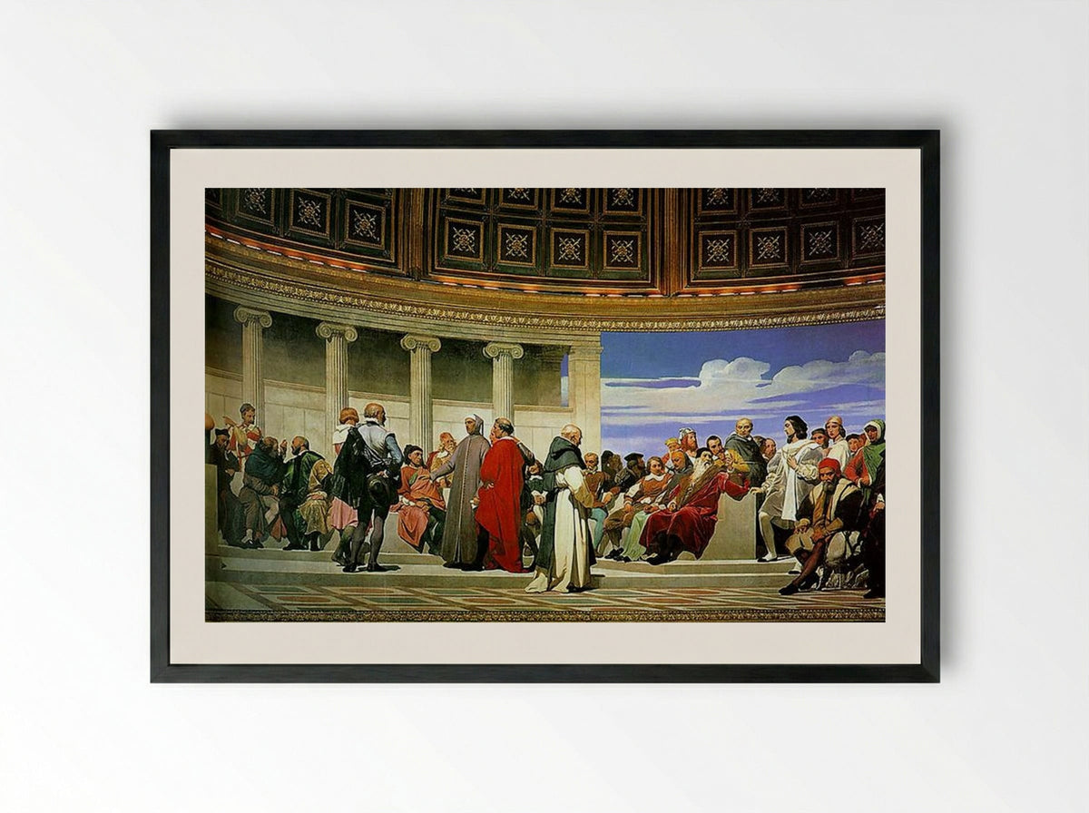 Hémicycle (Section 3) - Paul Delaroche - Framed Print Black