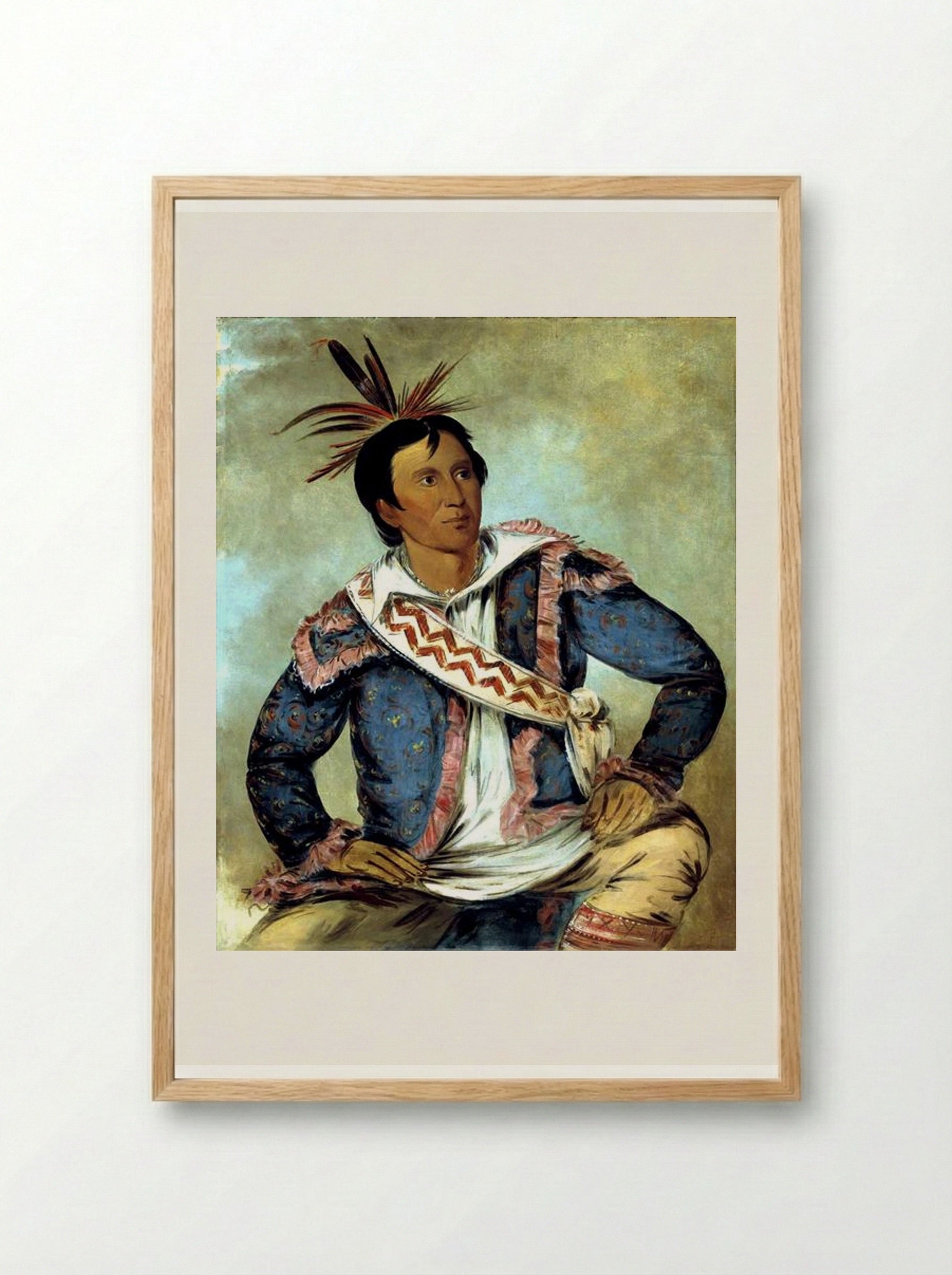 Há-tchoo-túc-knee, Snapping Turtle, a Half-breed - George Catlin - Framed Print Wood