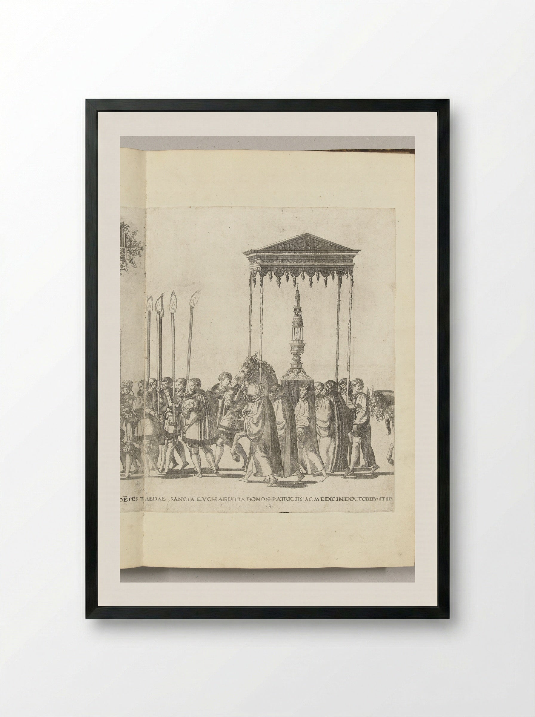 H. Sacrament, Plate S - Nicolaas Hogenberg - Framed Print Black