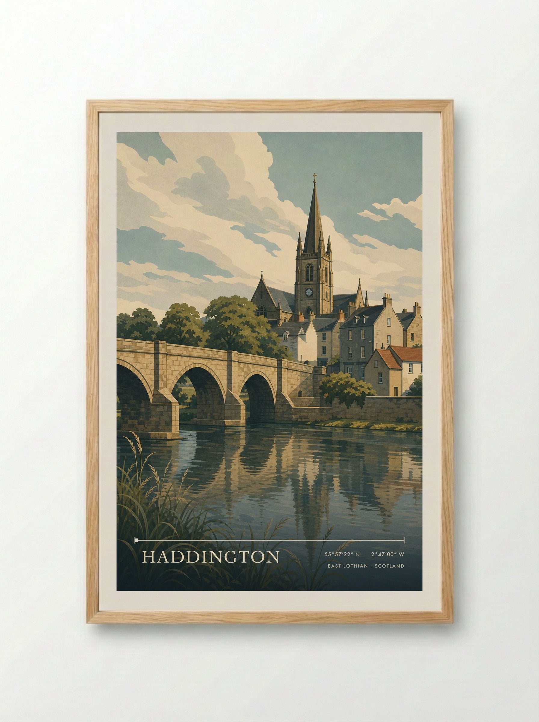 Haddington East Lothian Scotland Travel Poster - Framed Print Wood