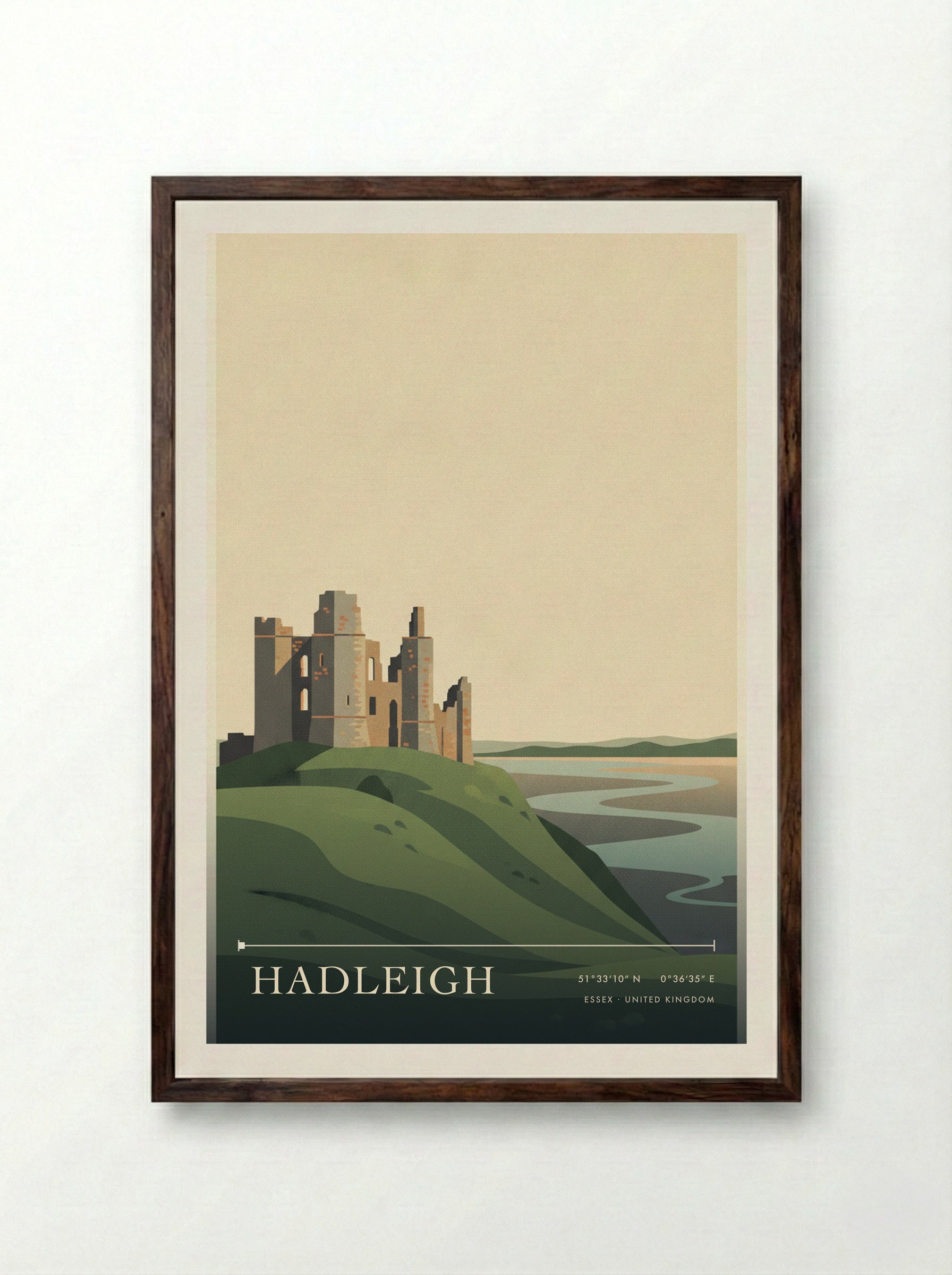 Hadleigh Essex United Kingdom Travel Poster - Framed Print Dark Wood