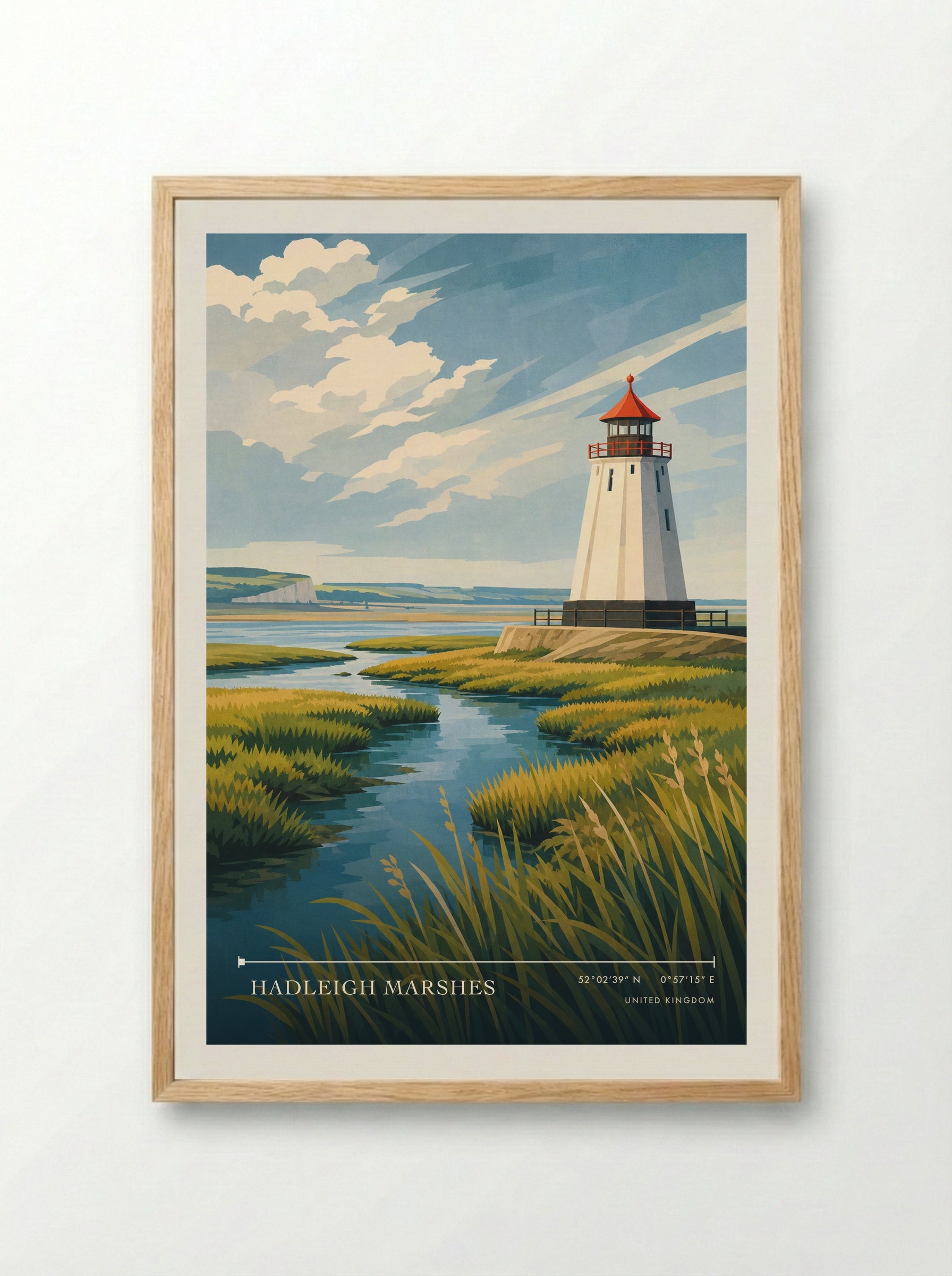 Hadleigh Marshes United Kingdom Travel Poster - Framed Print Wood