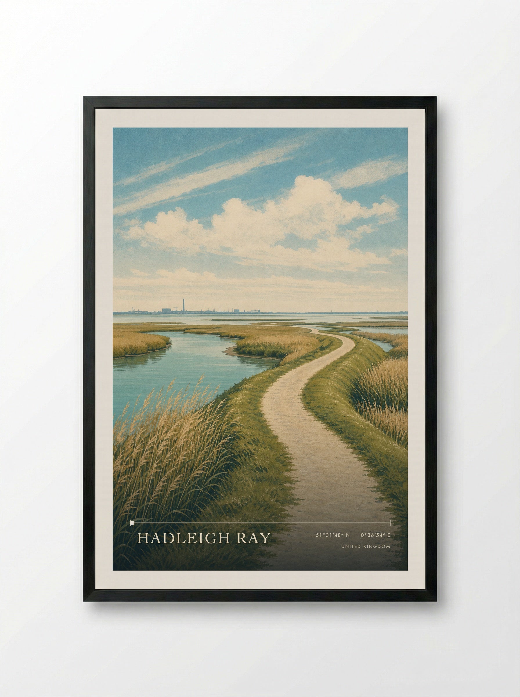 Hadleigh Ray United Kingdom Travel Poster - Framed Print Black