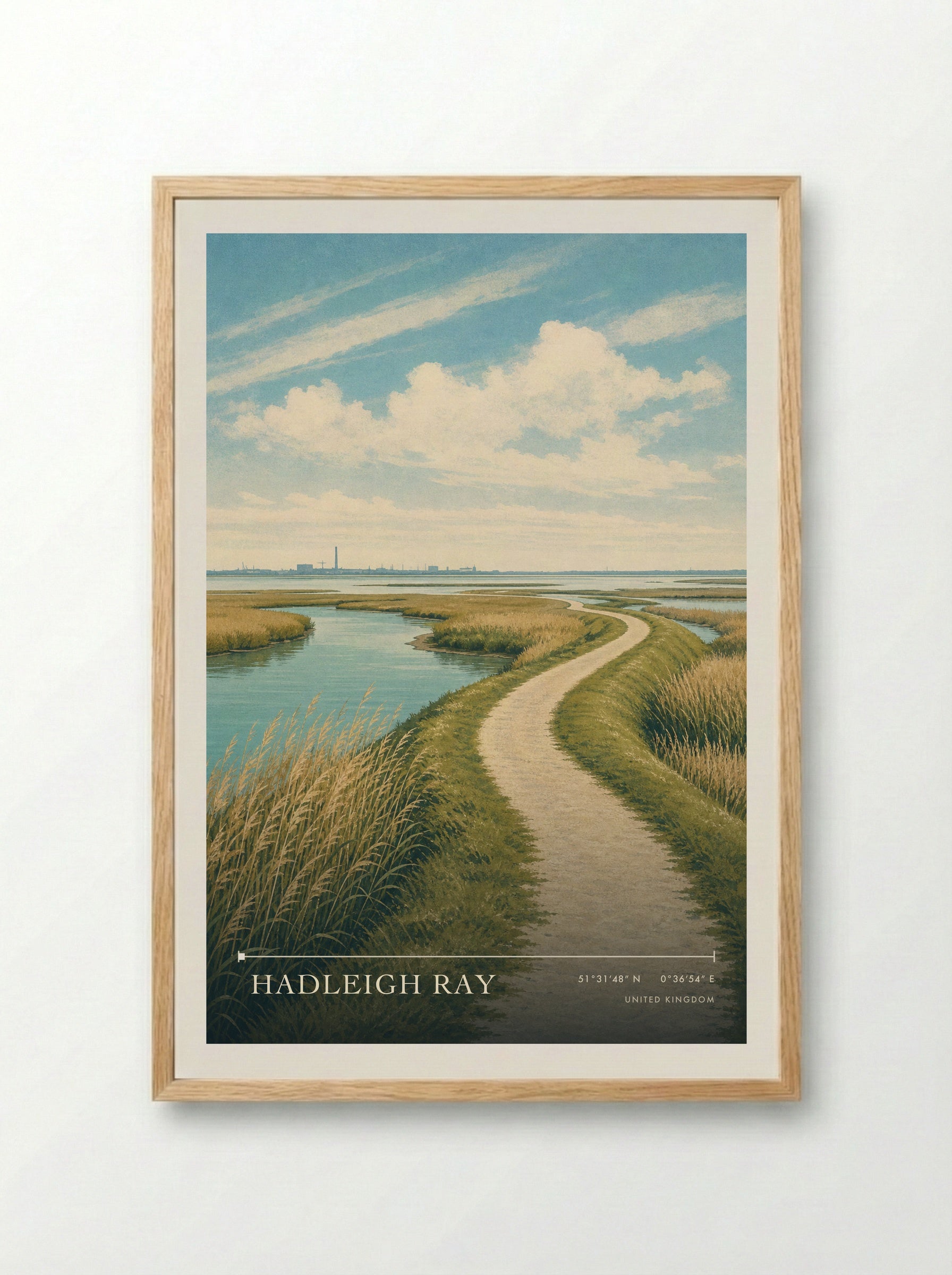 Hadleigh Ray United Kingdom Travel Poster - Framed Print Wood