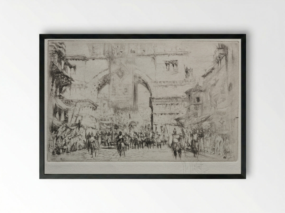 Hadrian Entering Salonica - William Walcot - Framed Print Black