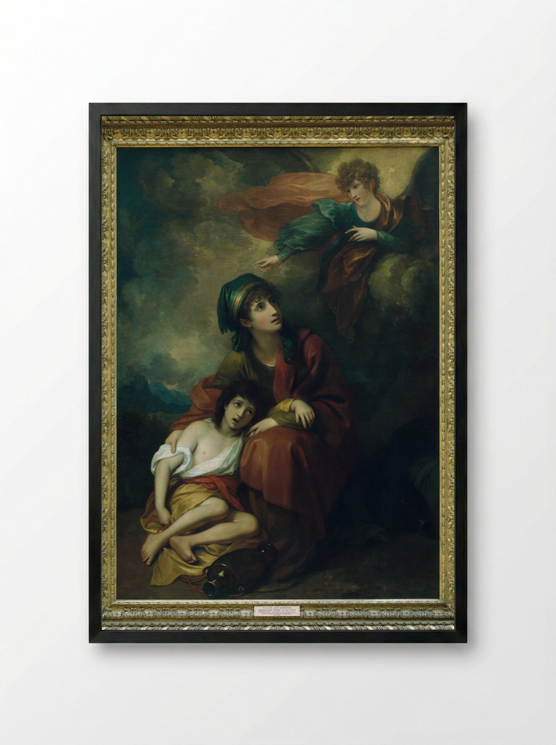 Hagar and Ishmael - Benjamin West - Framed Print Black