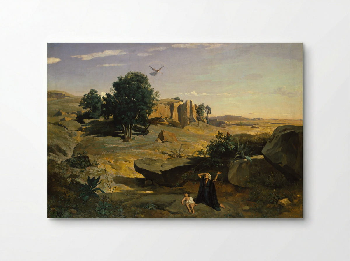 Hagar in the Wilderness - Camille Corot - Poster