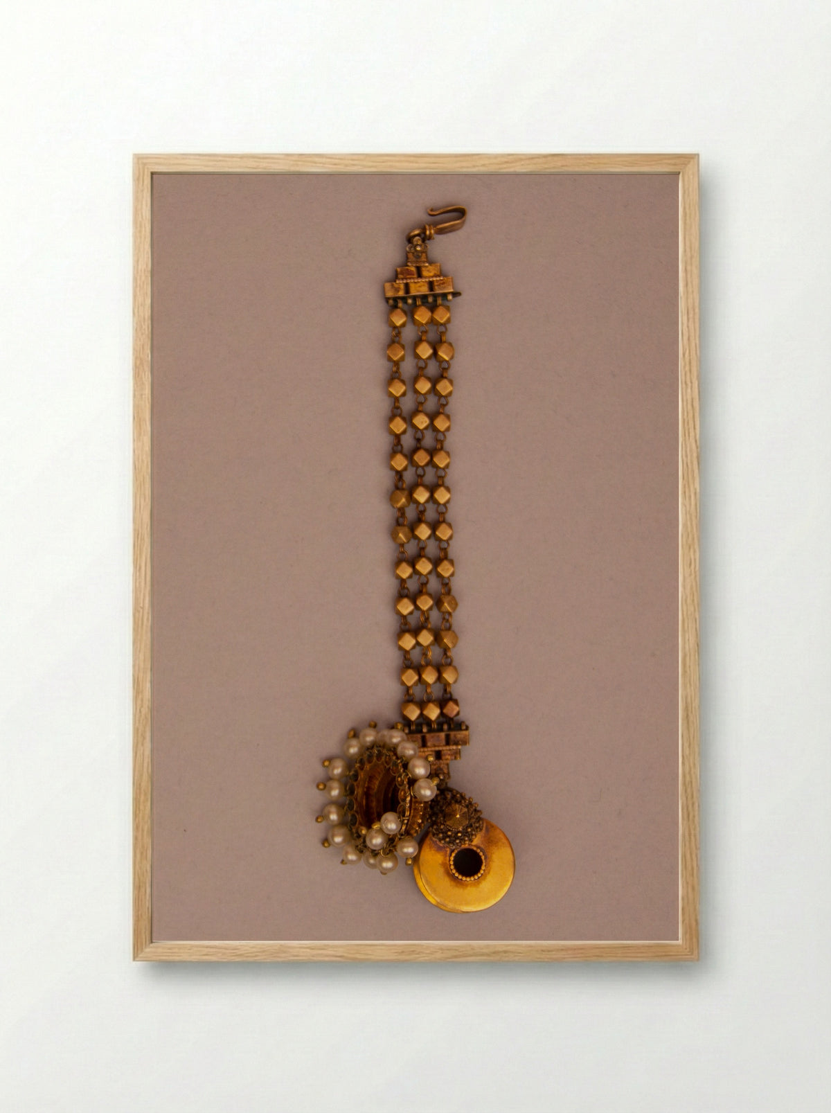 Hair / Ear Ornament, One of a Pair - Unknown Artist - Framed Print Wood