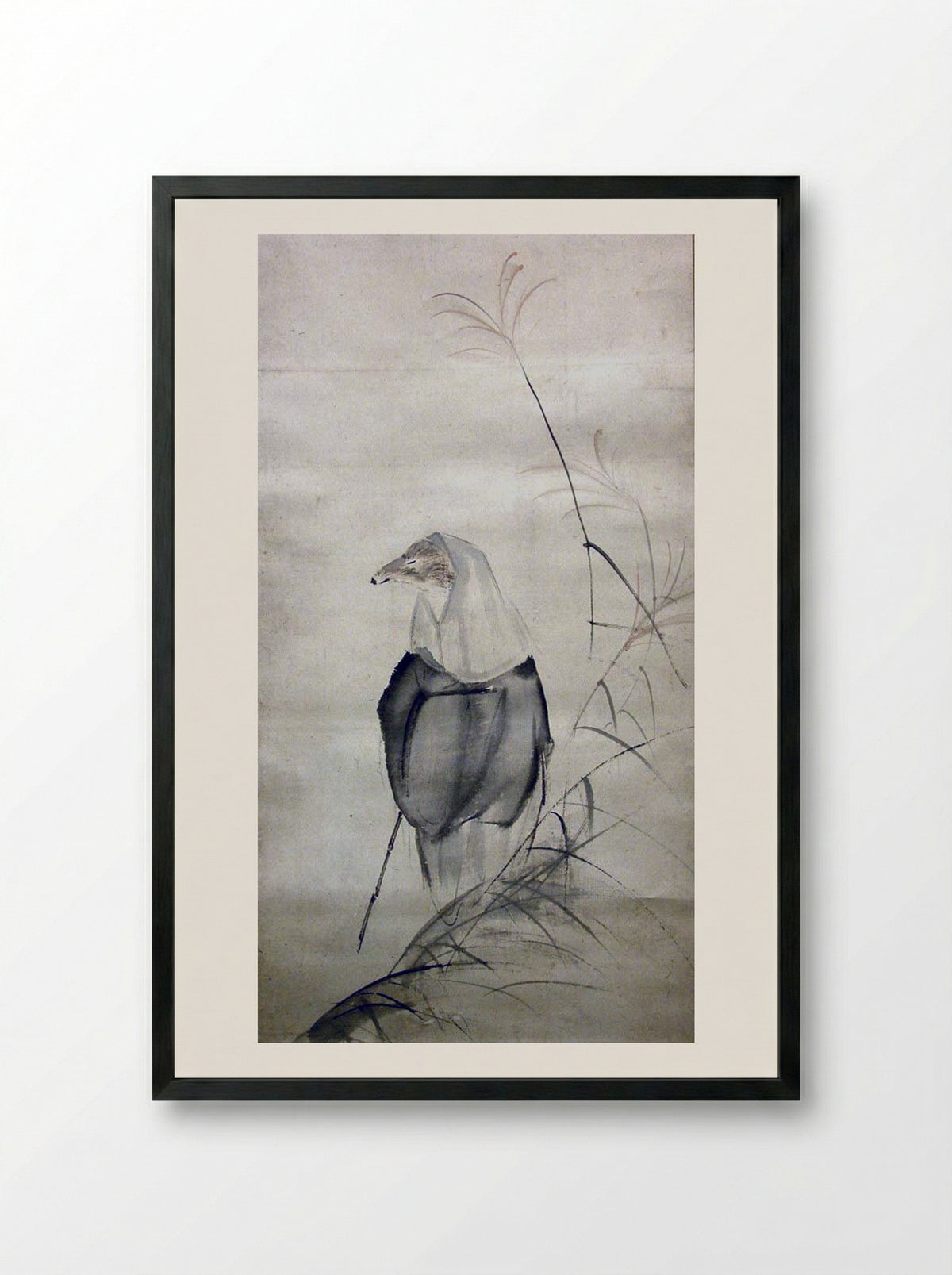 Hakuzosu the Fox-Spirit - Ōtagaki Rengetsu - Framed Print Black