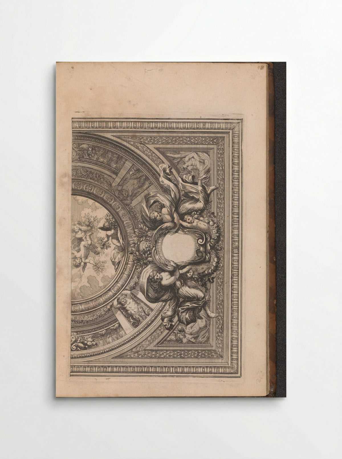 Half Ceiling Design with Empty Cartouche - Franz Ertinger - Poster