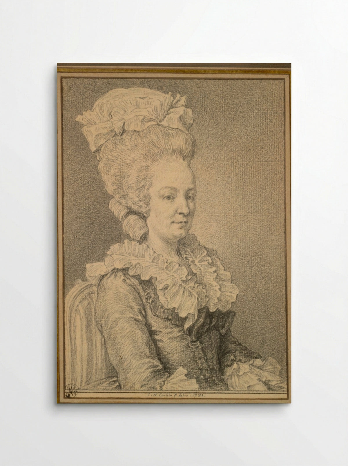 Half-length Portrait of a Seated Woman - Charles-Nicolas Cochin - Poster