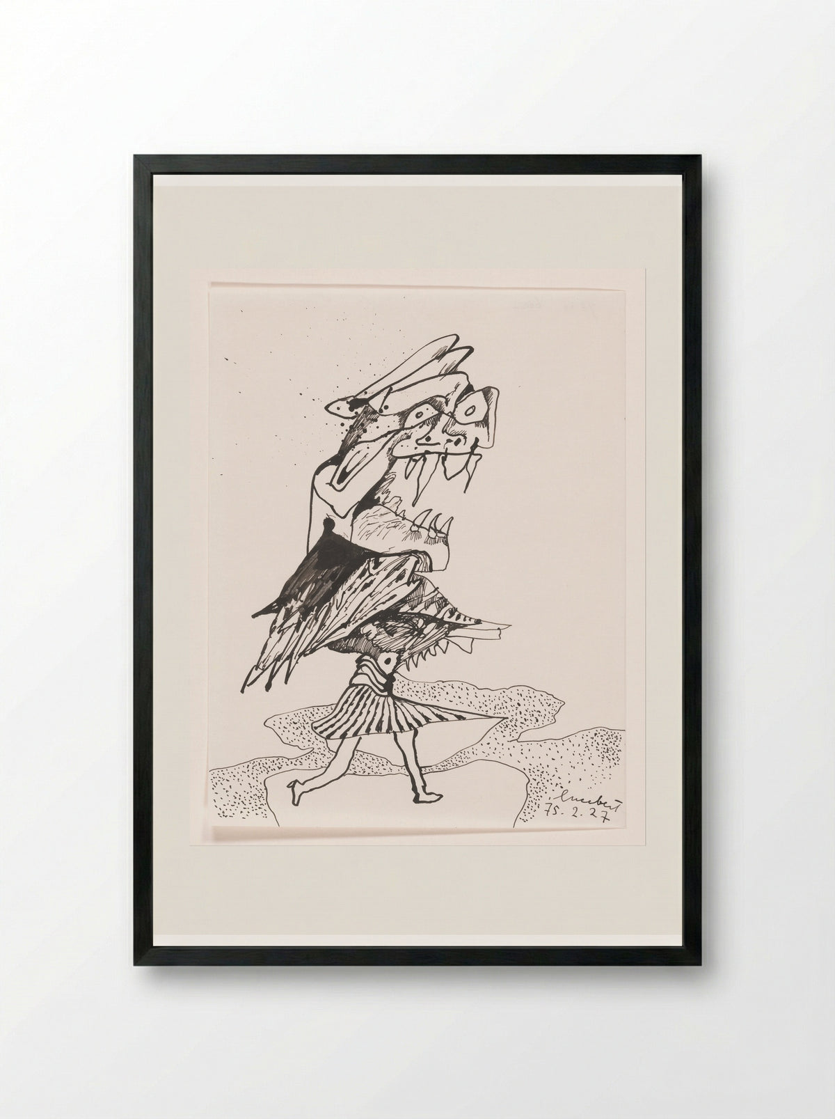 Half monster, half meisje - Lucebert - Framed Print Black