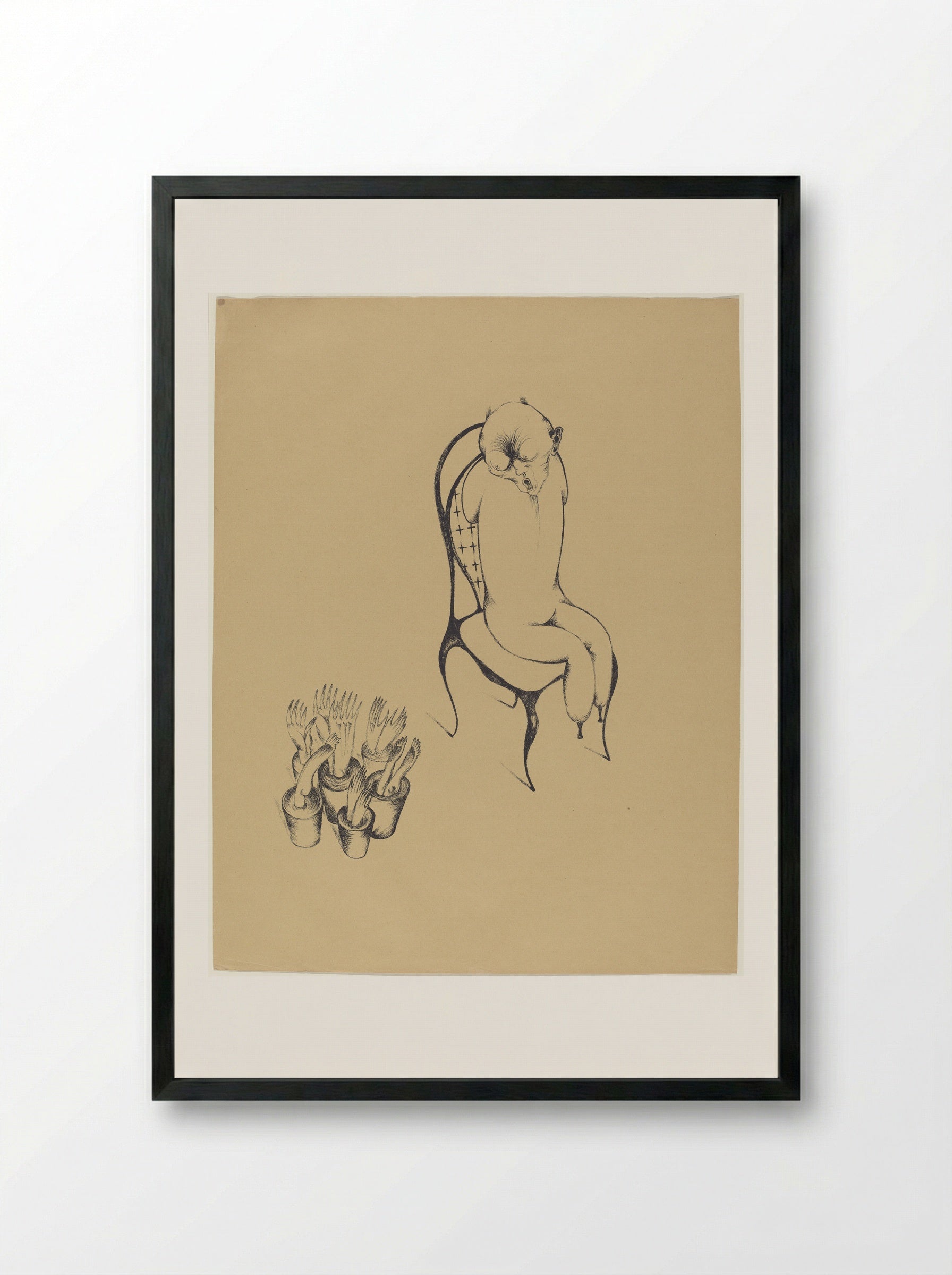 Hallucinations - Heinrich Hoerle - Framed Print Black