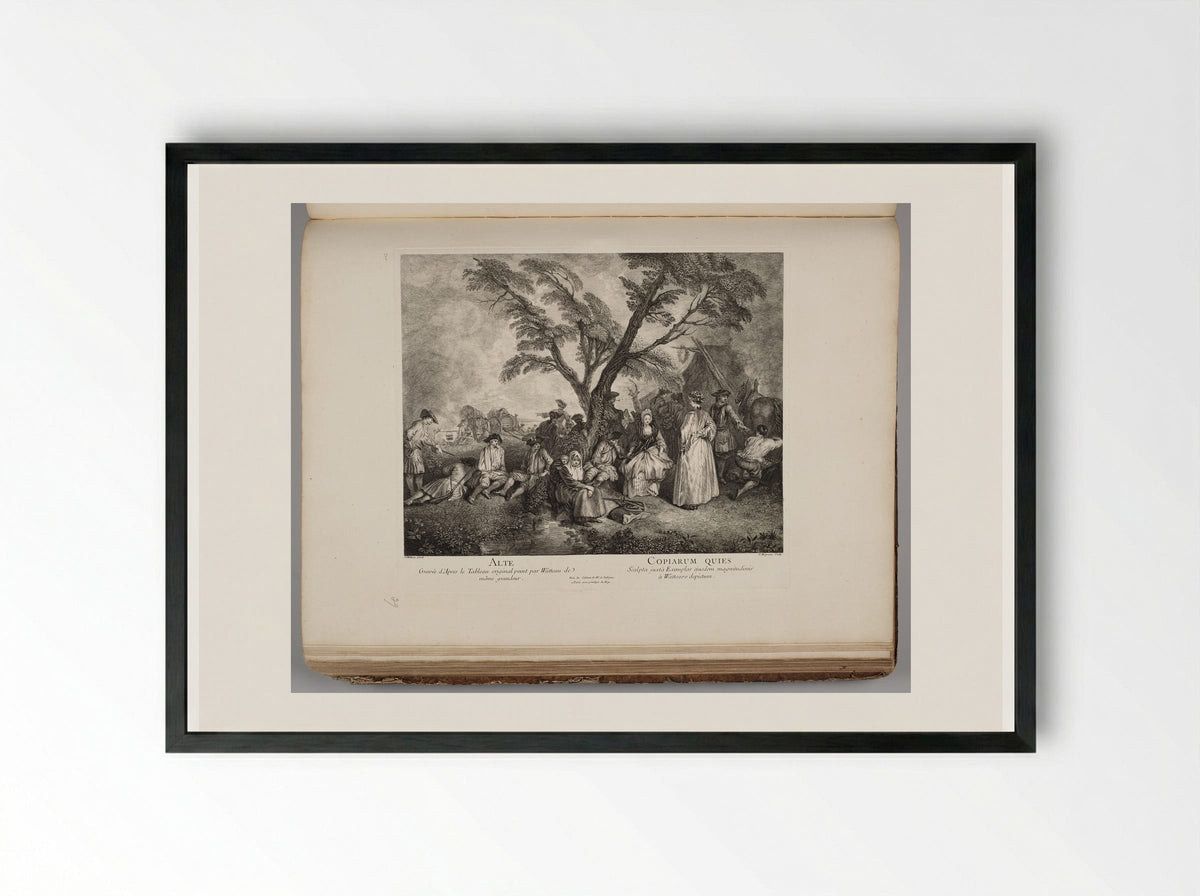 Halt (Alte Copiarum Quies) - Jean Moyreau - Framed Print Black