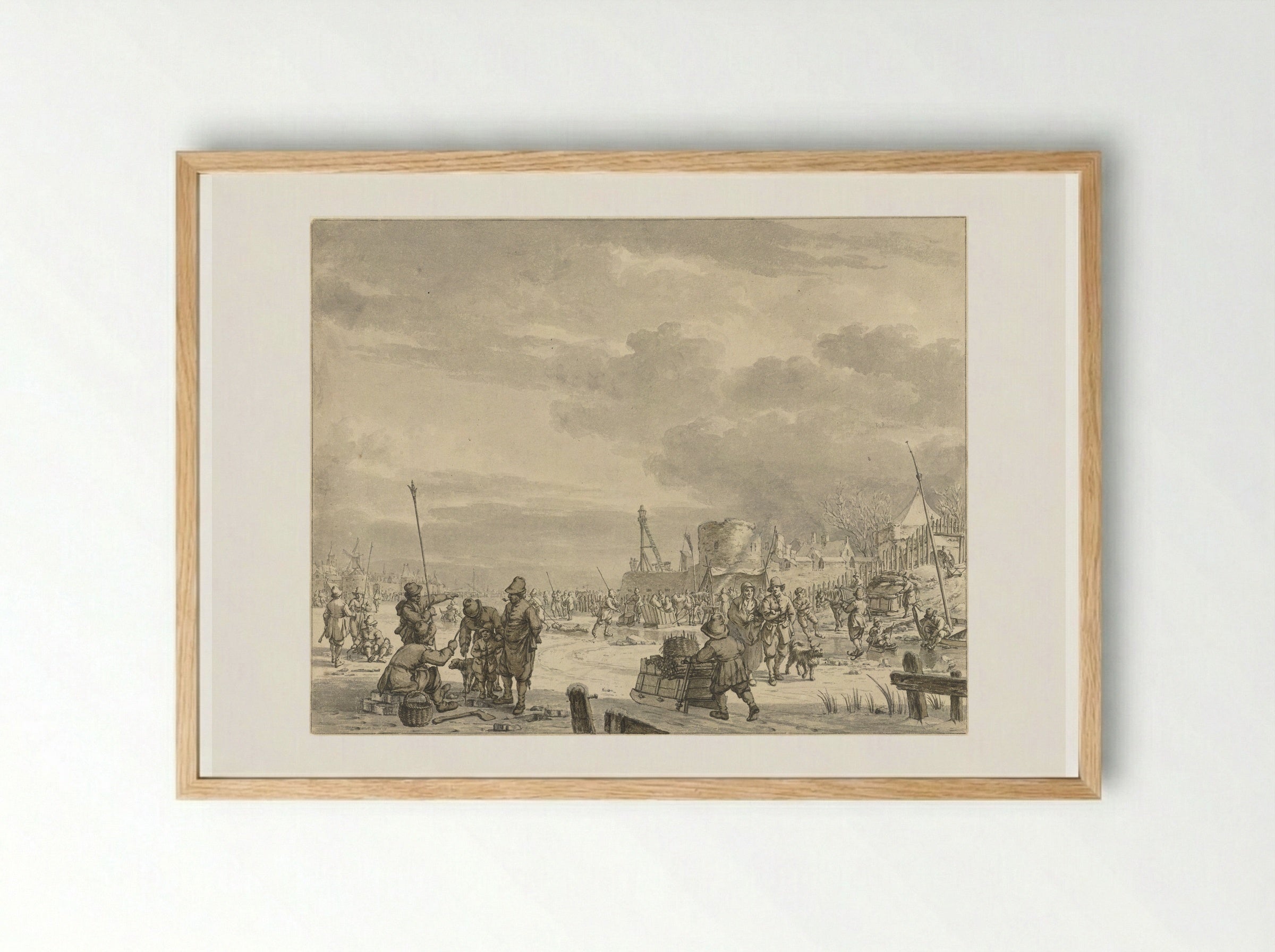 Halte voor een herberg in zomertijd - Jacob Cats - Framed Print Wood
