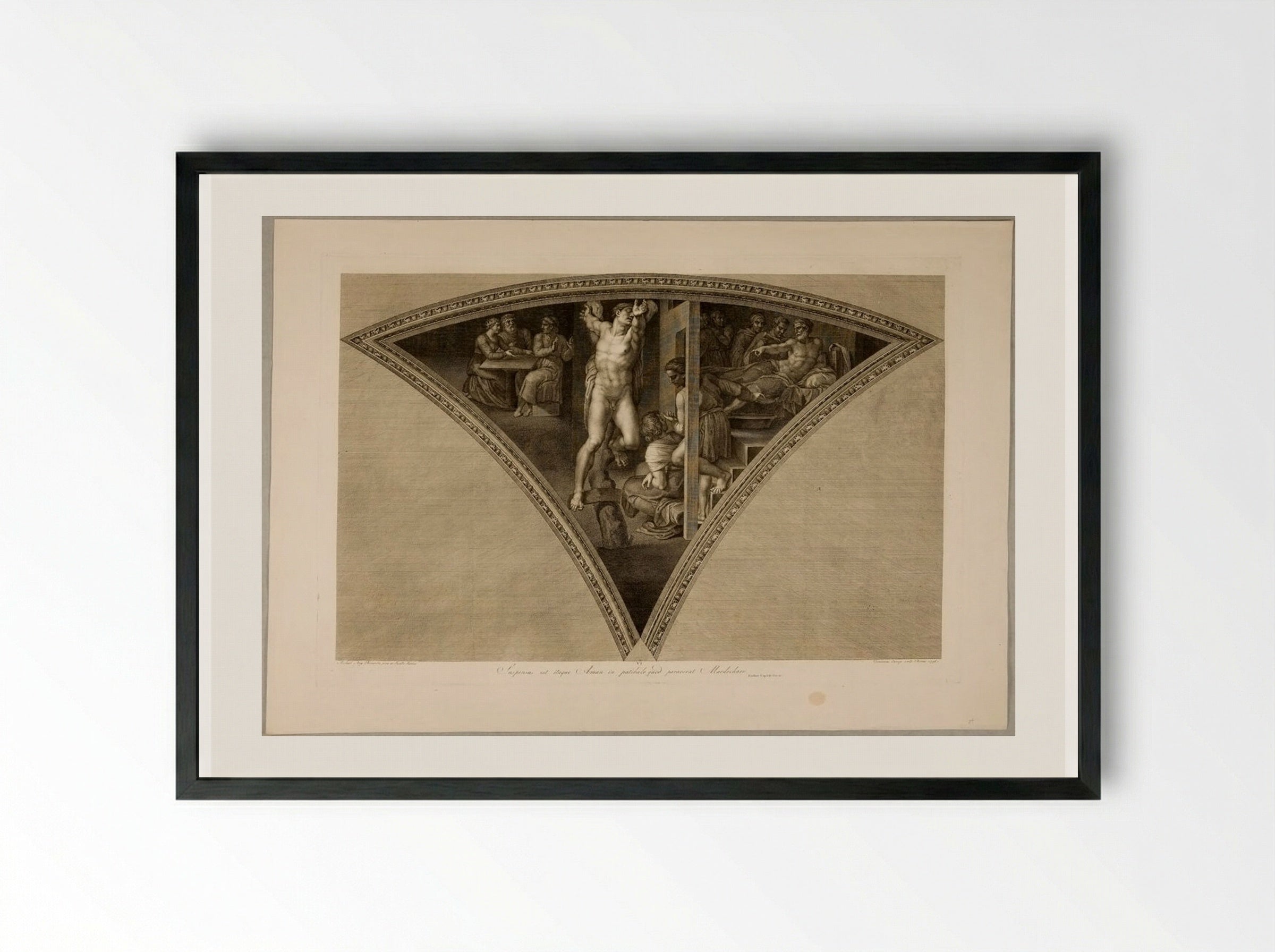 Haman Hanged - Domenico Cunego - Framed Print Black