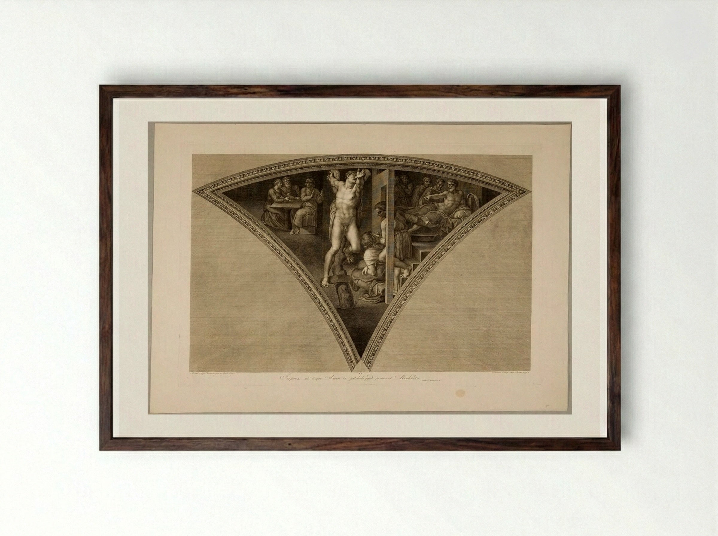 Haman Hanged - Domenico Cunego - Framed Print Dark Wood