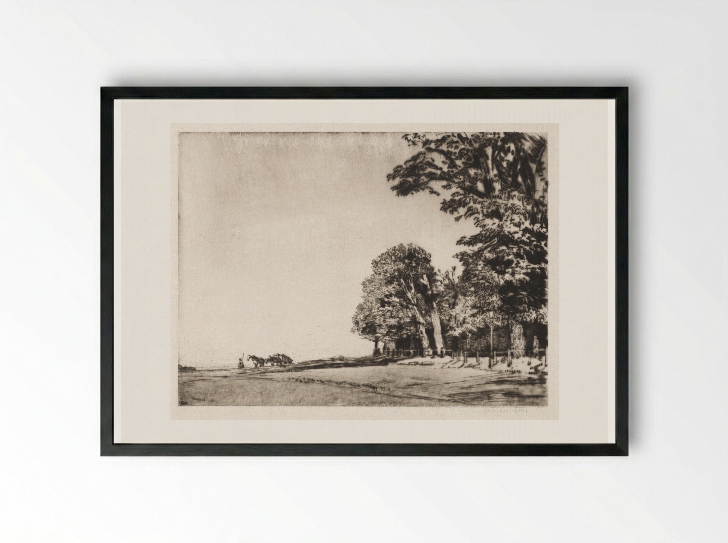 Hampstead Heath - Muirhead Bone - Framed Print Black