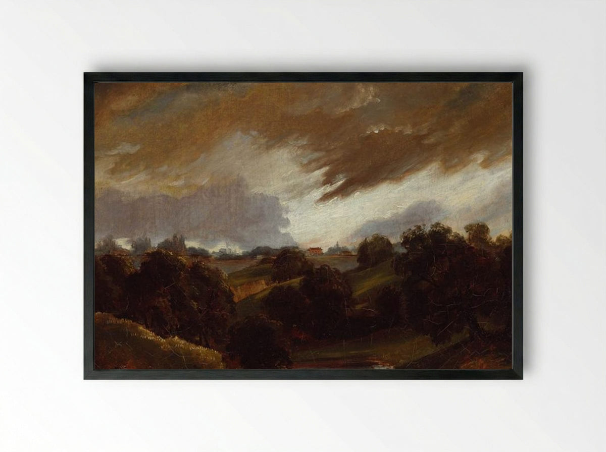 Hampstead Stormy Sky - John Constable - Framed Print Black