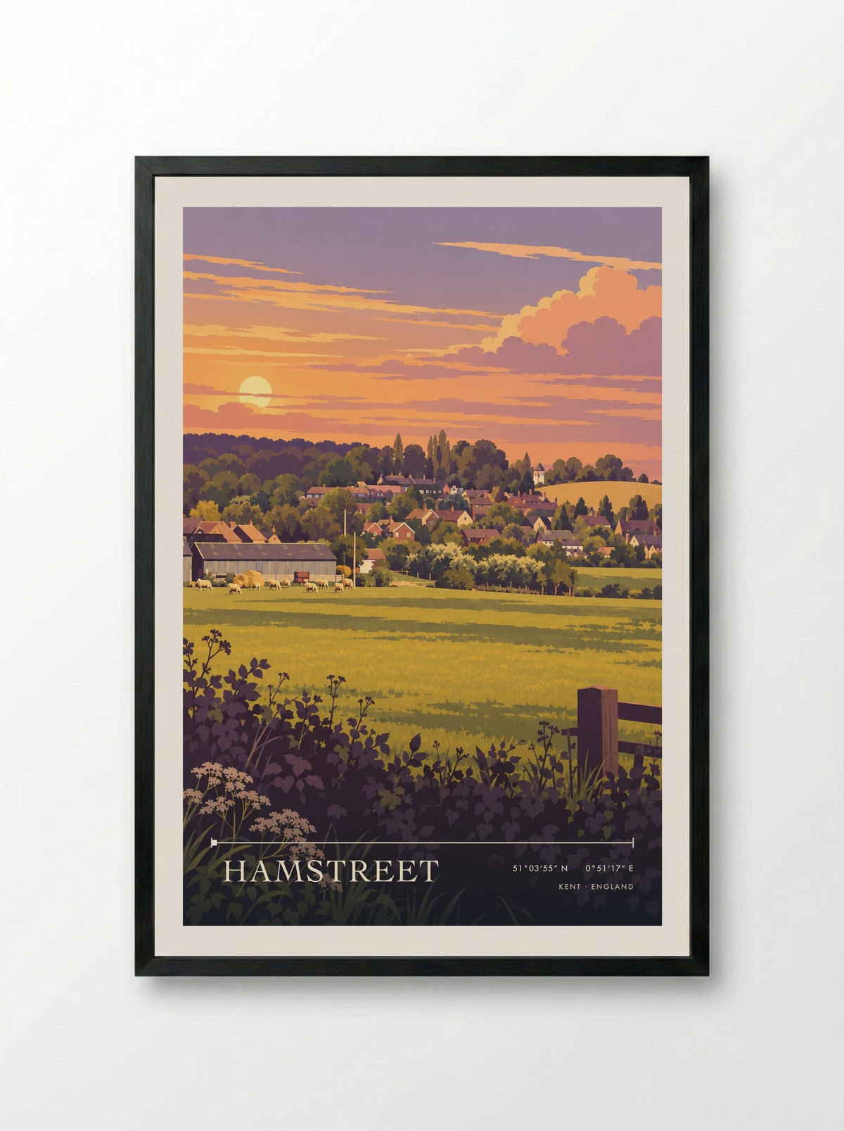 Hamstreet, Kent | Travel Poster - Framed Print Black