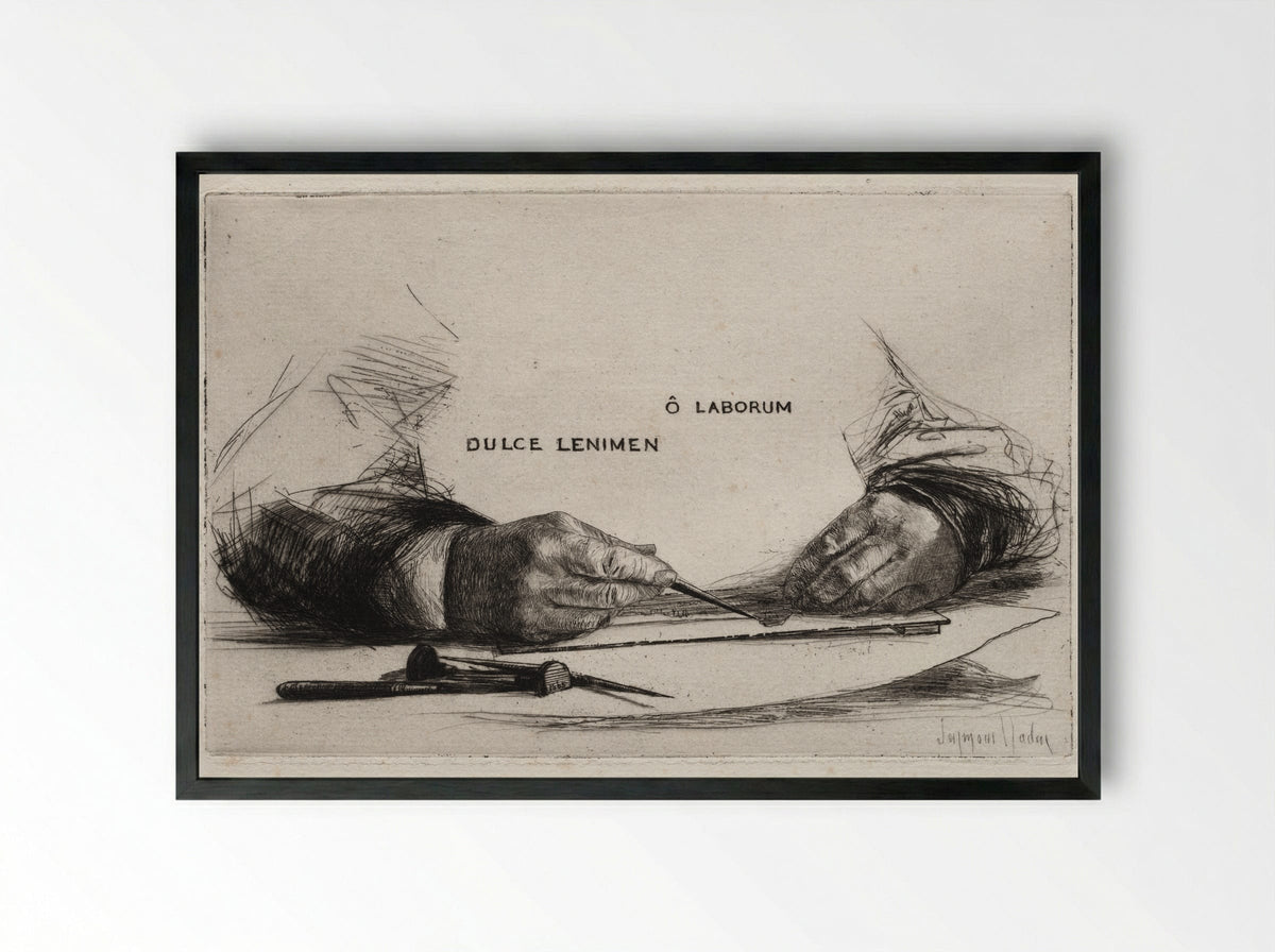 Hands Etching - Francis Seymour Haden - Framed Print Black