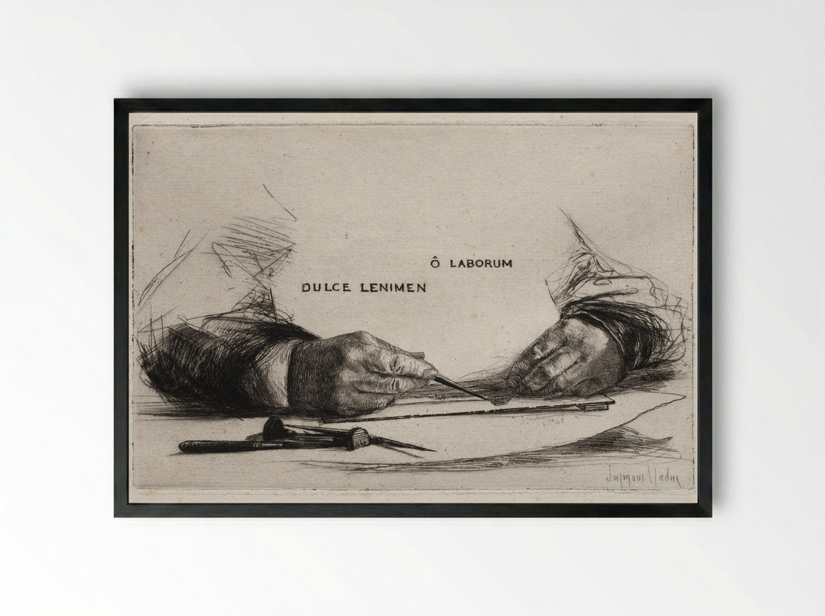 Hands Etching - Francis Seymour Haden - Framed Print Black