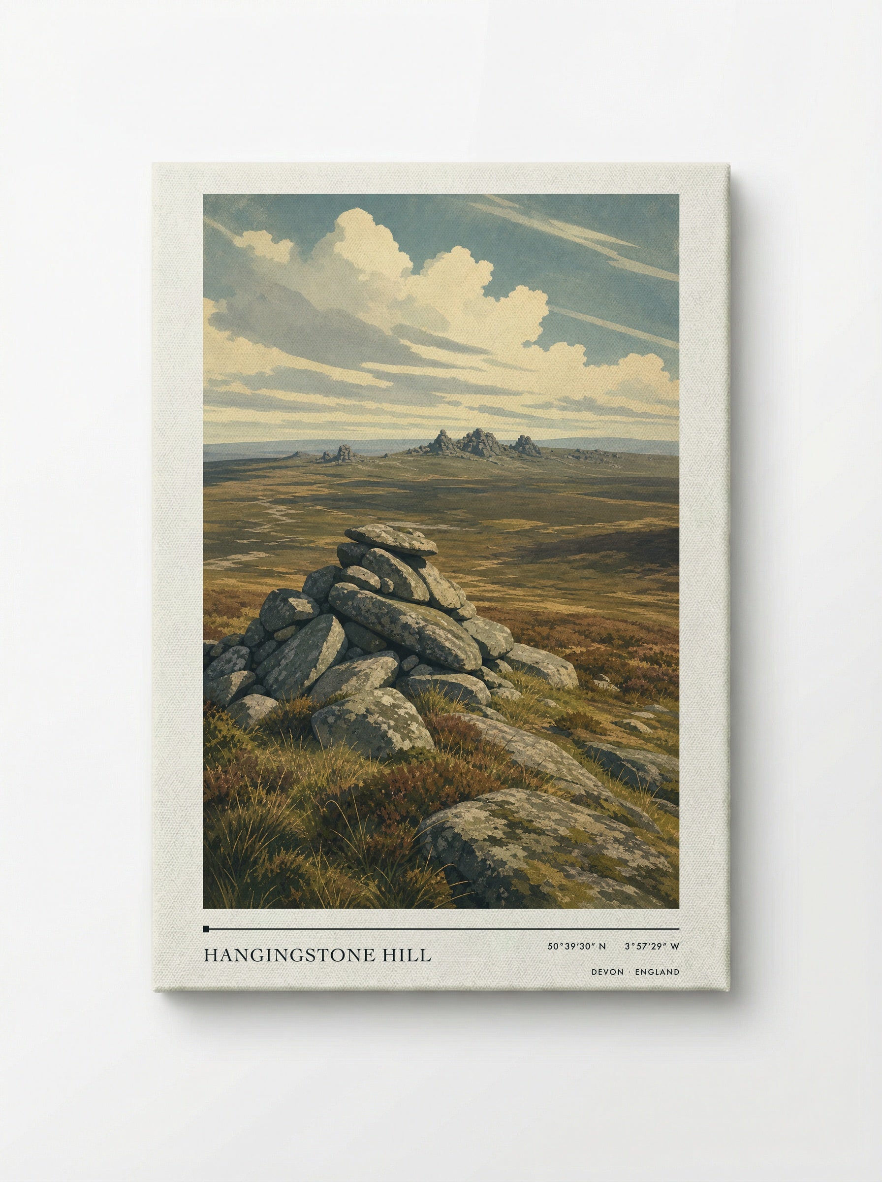 Hangingstone Hill Devon England Travel Poster - Canvas