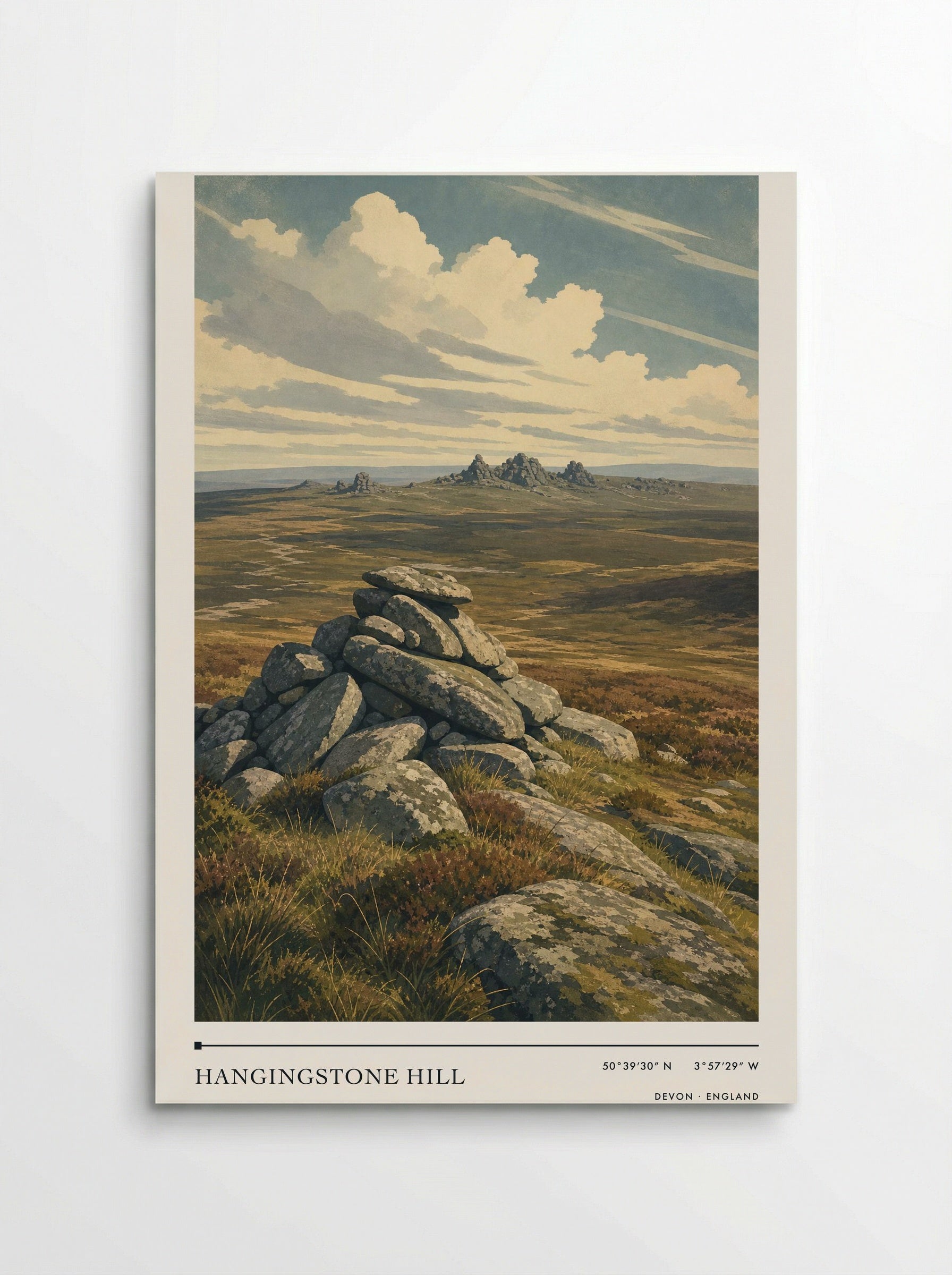 Hangingstone Hill Devon England Travel Poster - Poster