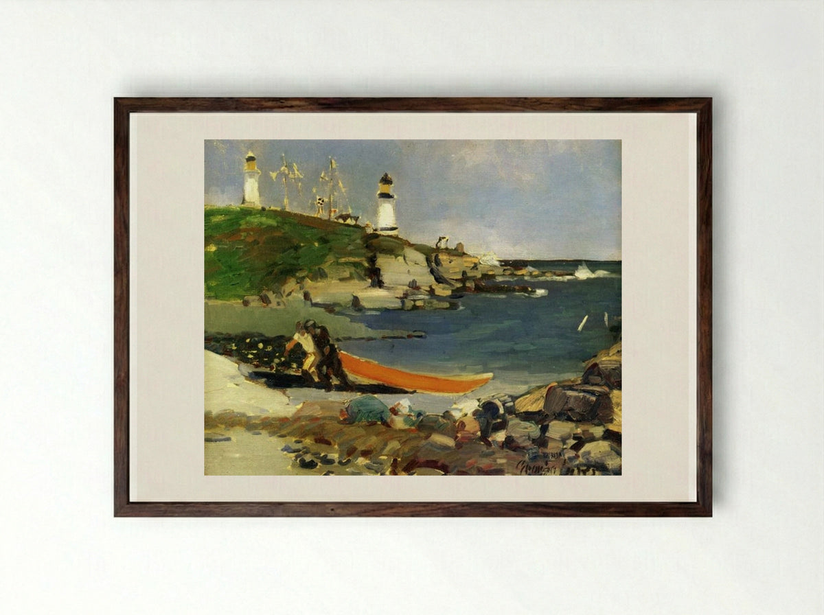 Hannaford's Cove - George Luks - Framed Print Dark Wood