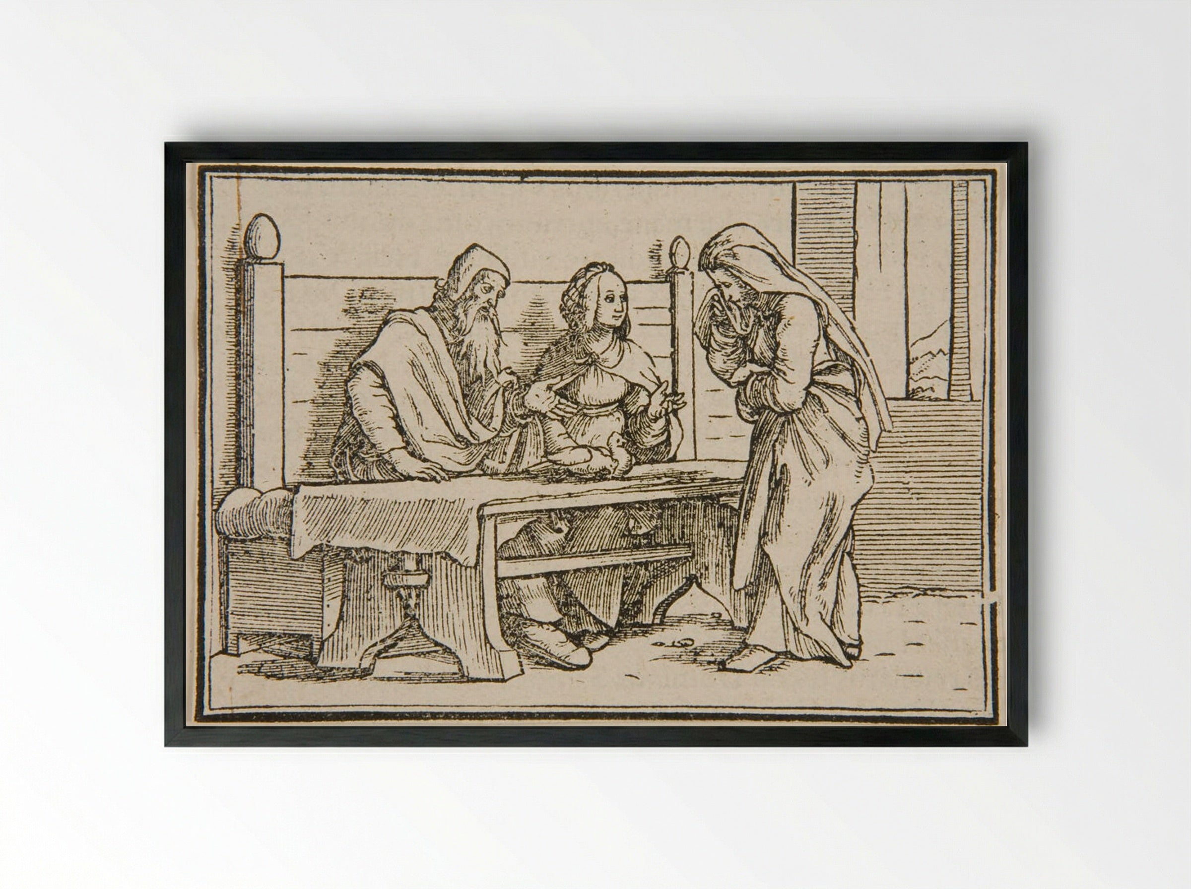 Hannah's Prayer - Hans Holbein the Younger - Framed Print Black