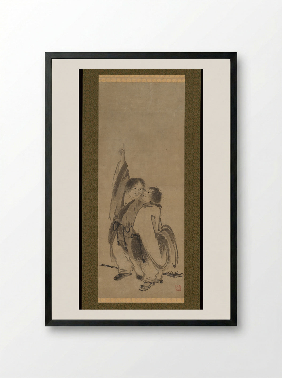Hanshan and Shide - Kenkō Shōkei - Framed Print Black