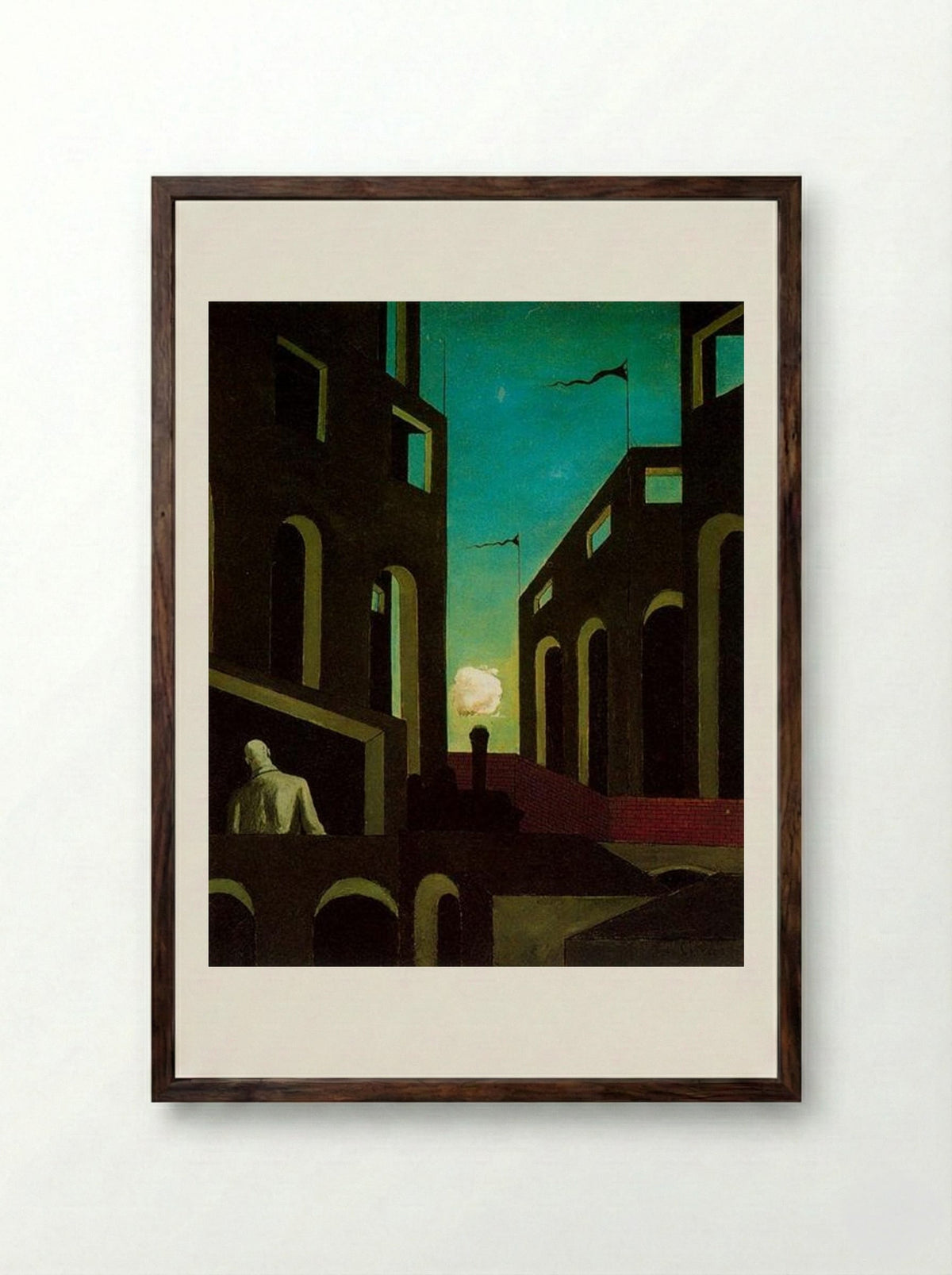 Happiness of Returning - Giorgio de Chirico - Framed Print Dark Wood