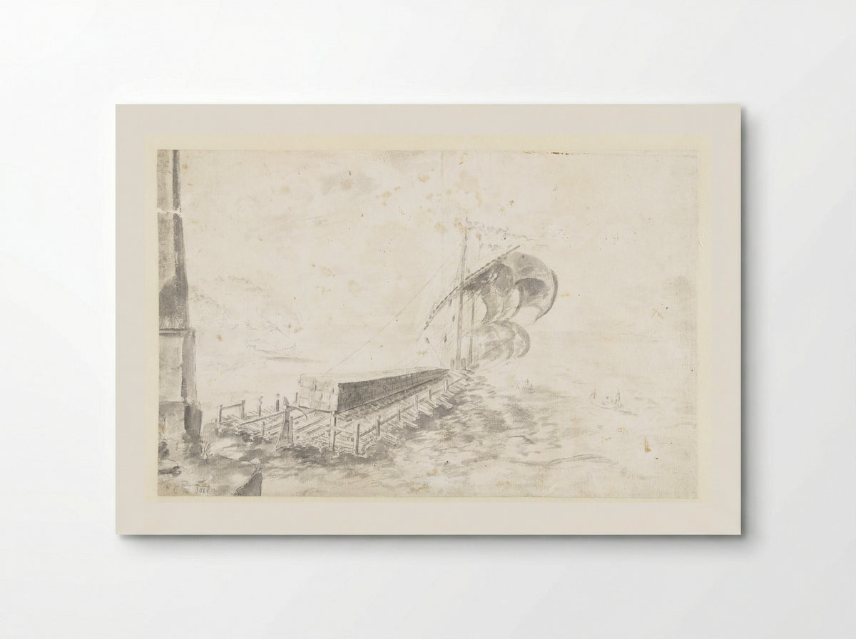 Harbour Scene with a Raft Transporting an Obelisk - Guilliam du Gardijn - Poster