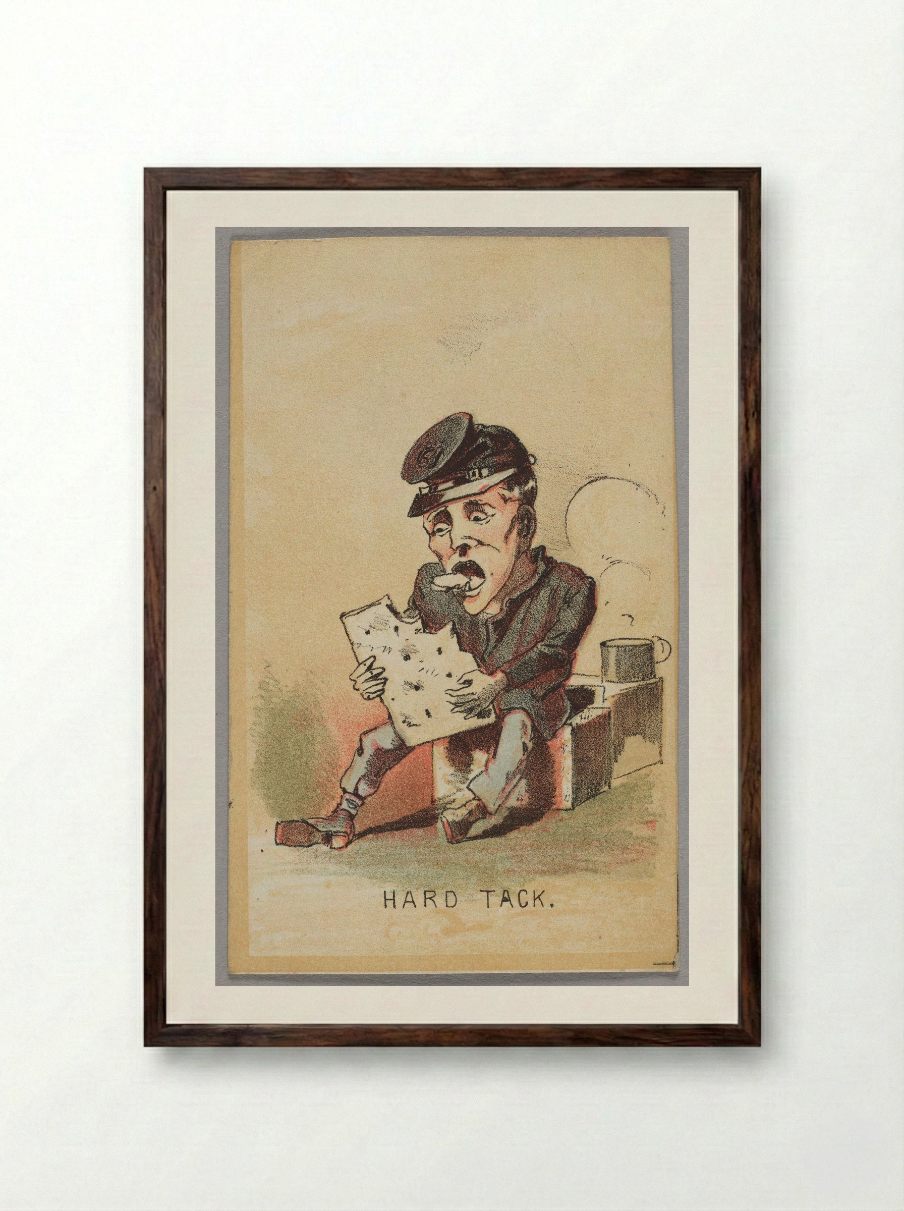 Hard Tack - Winslow Homer - Framed Print Dark Wood