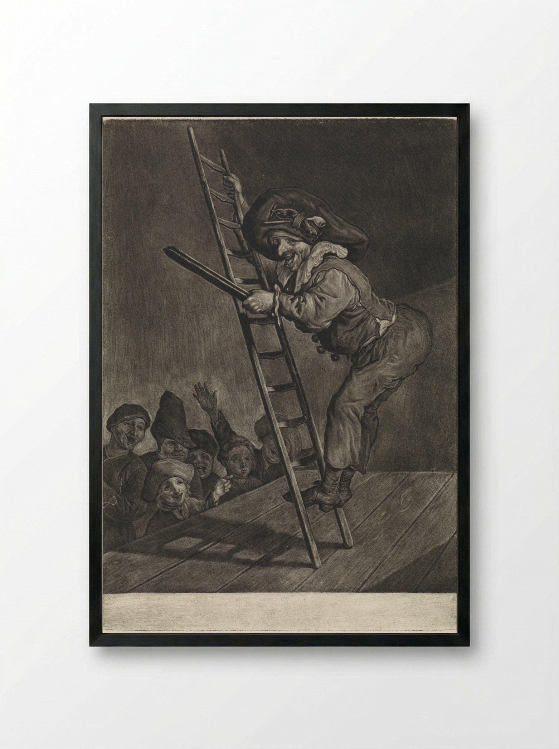 Harlekijn - Cornelis Dusart - Framed Print Black
