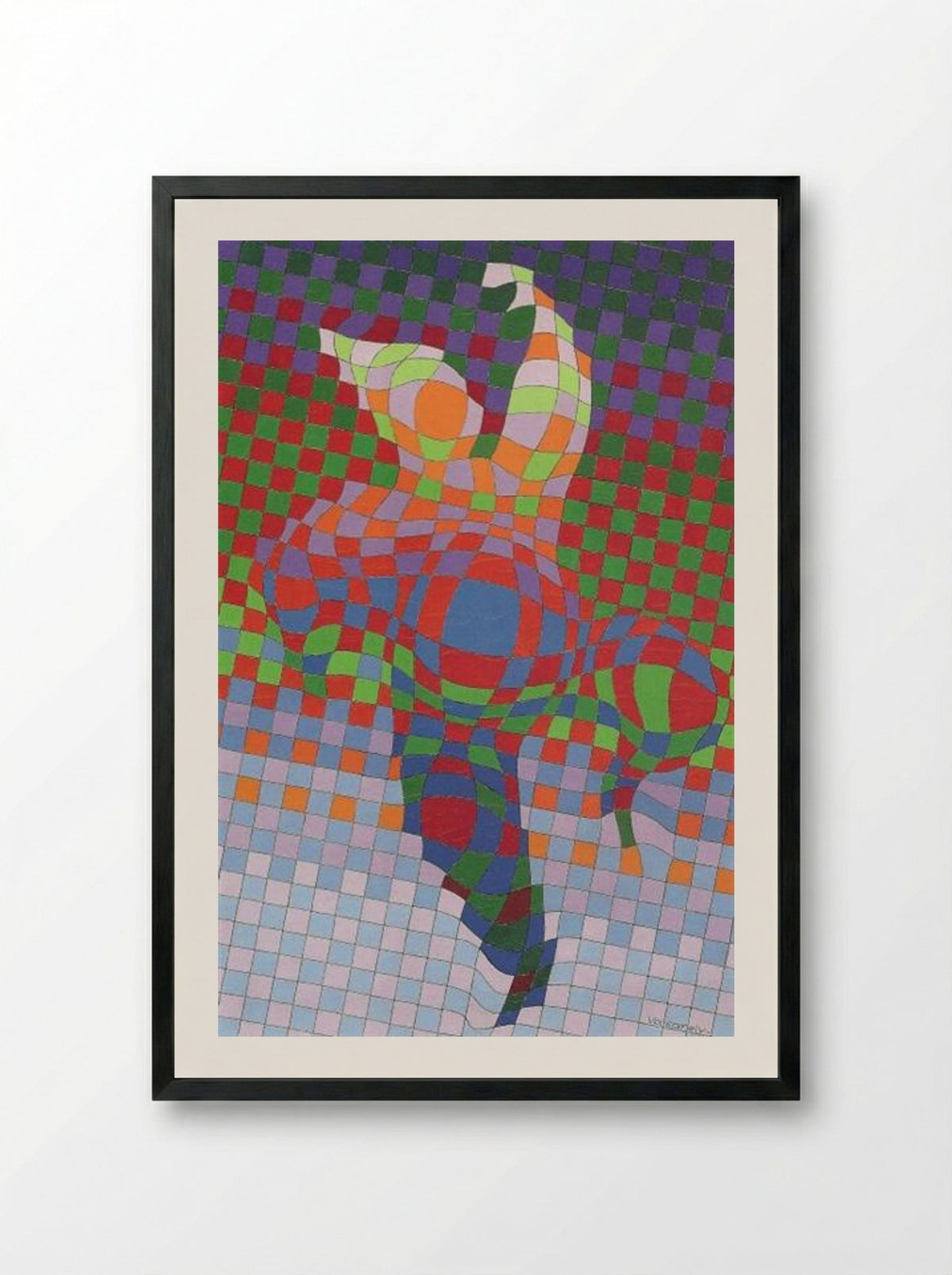 Harlequin - Victor Vasarely - Framed Print Black