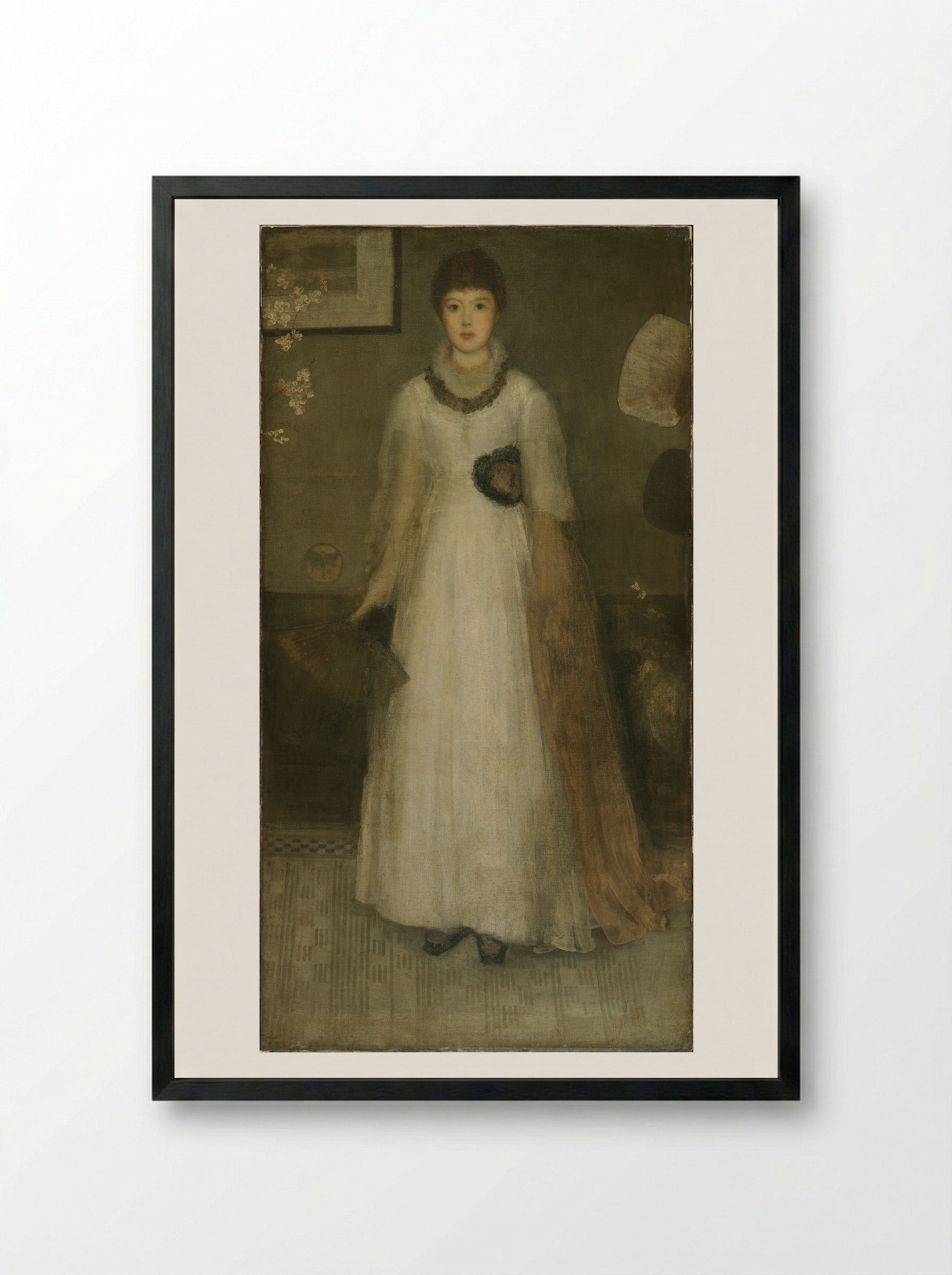 Harmony in Grey and Peach Colour - James Abbott McNeill Whistler - Framed Print Black