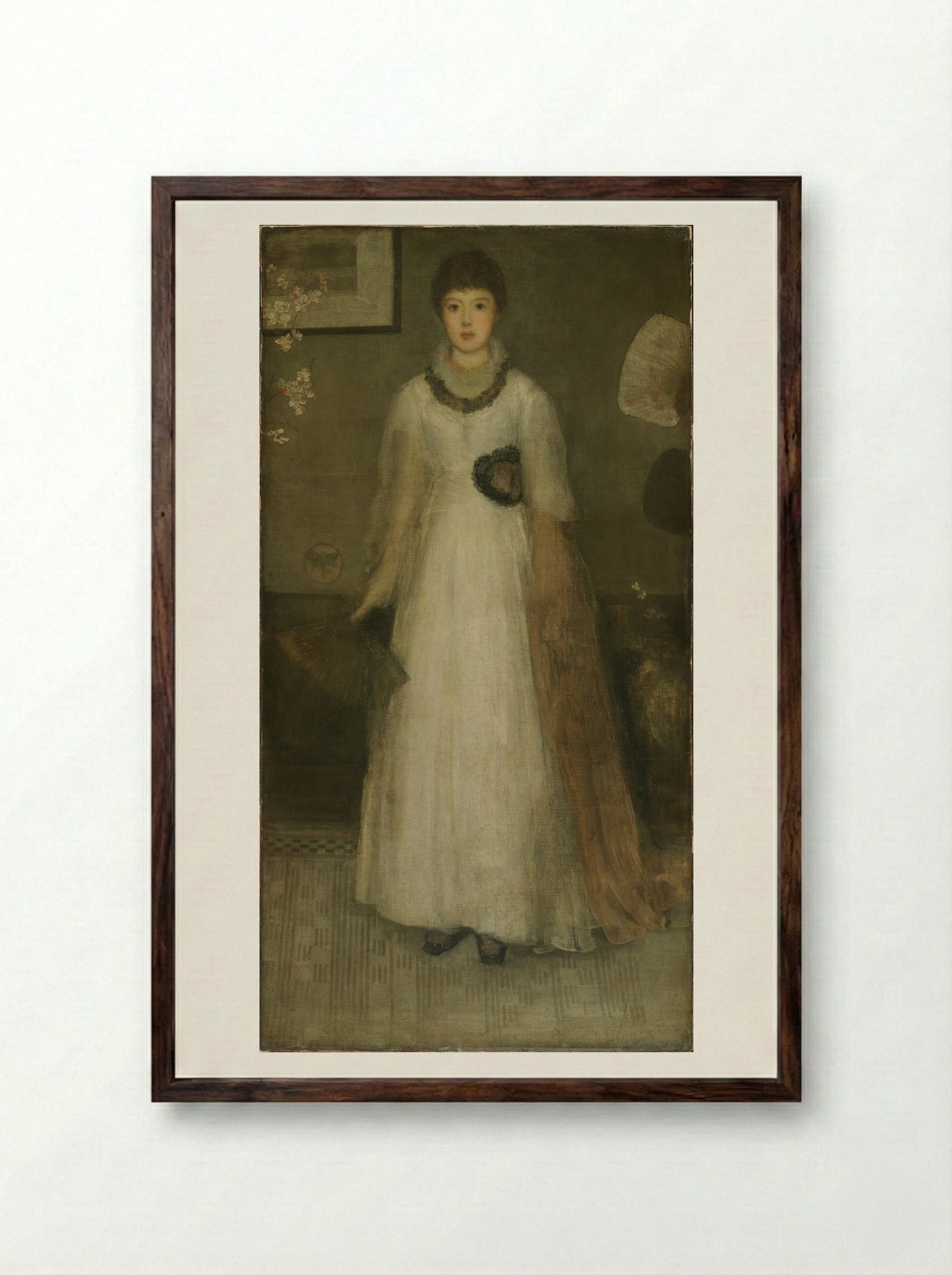 Harmony in Grey and Peach Colour - James Abbott McNeill Whistler - Framed Print Dark Wood