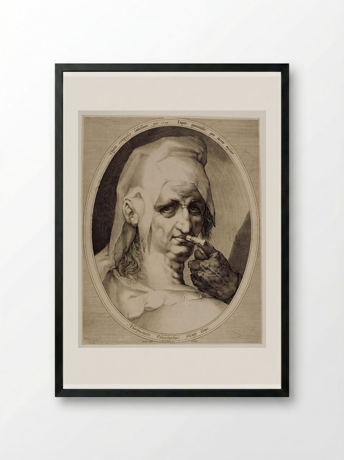 Harpocrates - Jan Harmensz. Muller - Framed Print Black