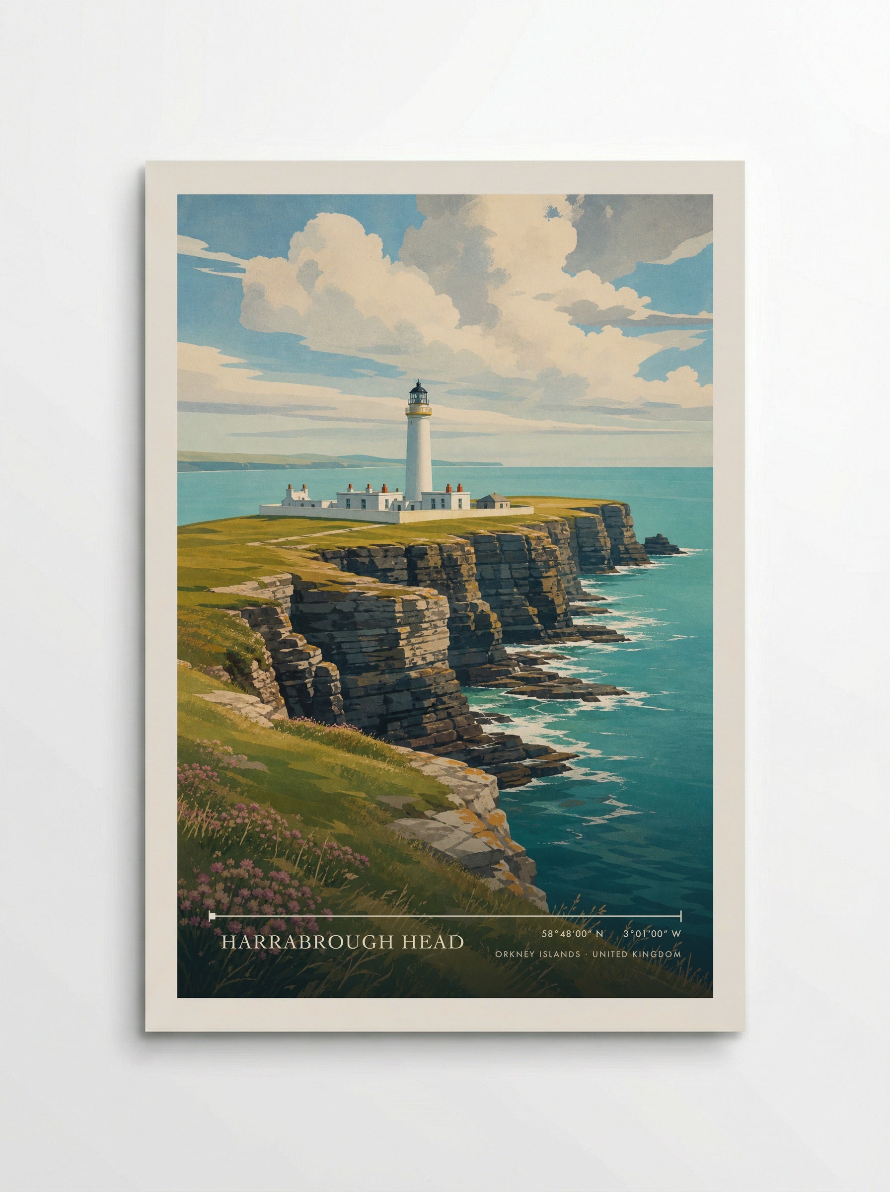 Harrabrough Head Orkney Islands United Kingdom Travel Poster - Poster